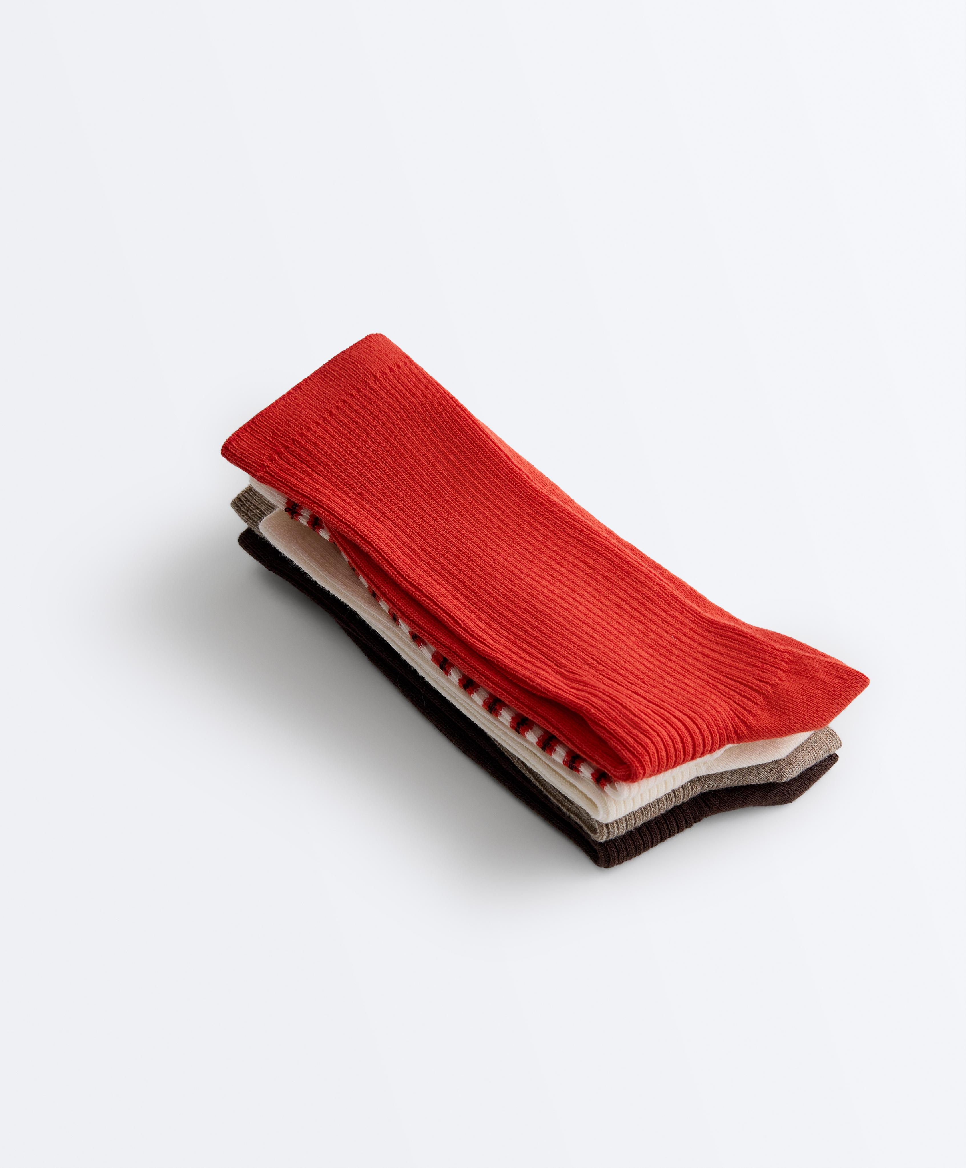 5 pairs of cotton blend classic socks — BRIGHT ORANGE