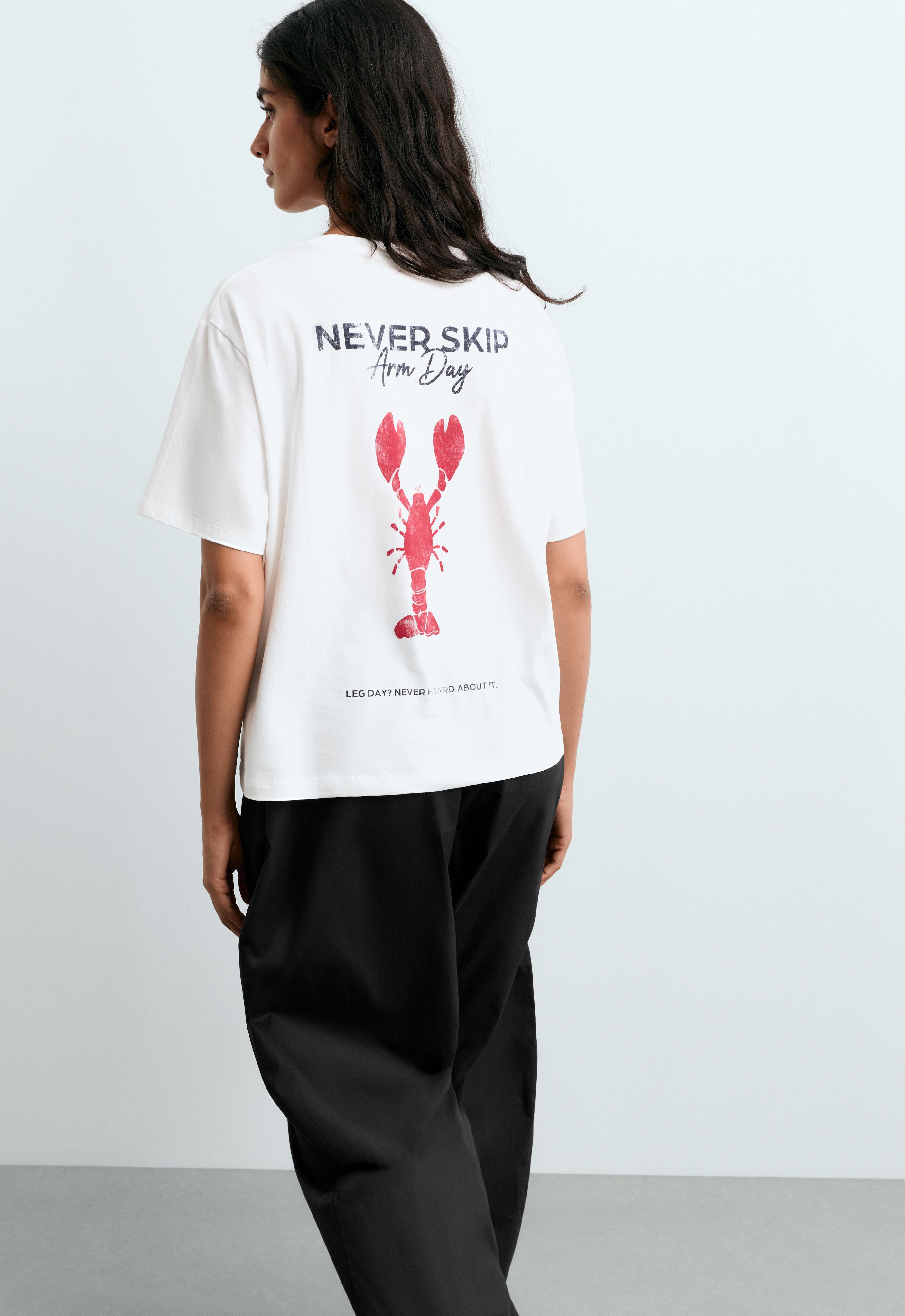 Boxy short-sleeved embroidered cotton blend T-shirt — WHITE