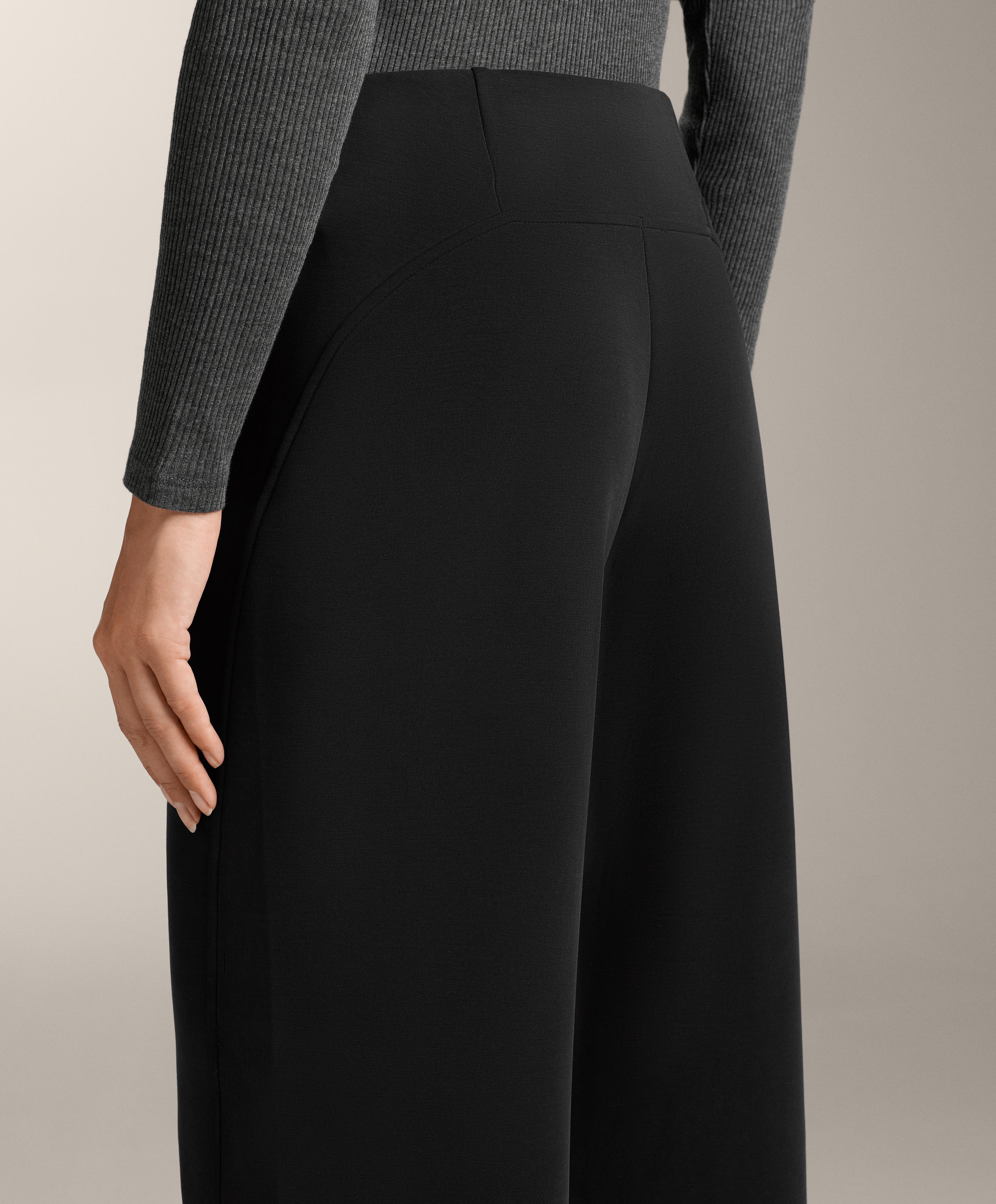 Super high-rise flare trousers with brushed modal — BLACK