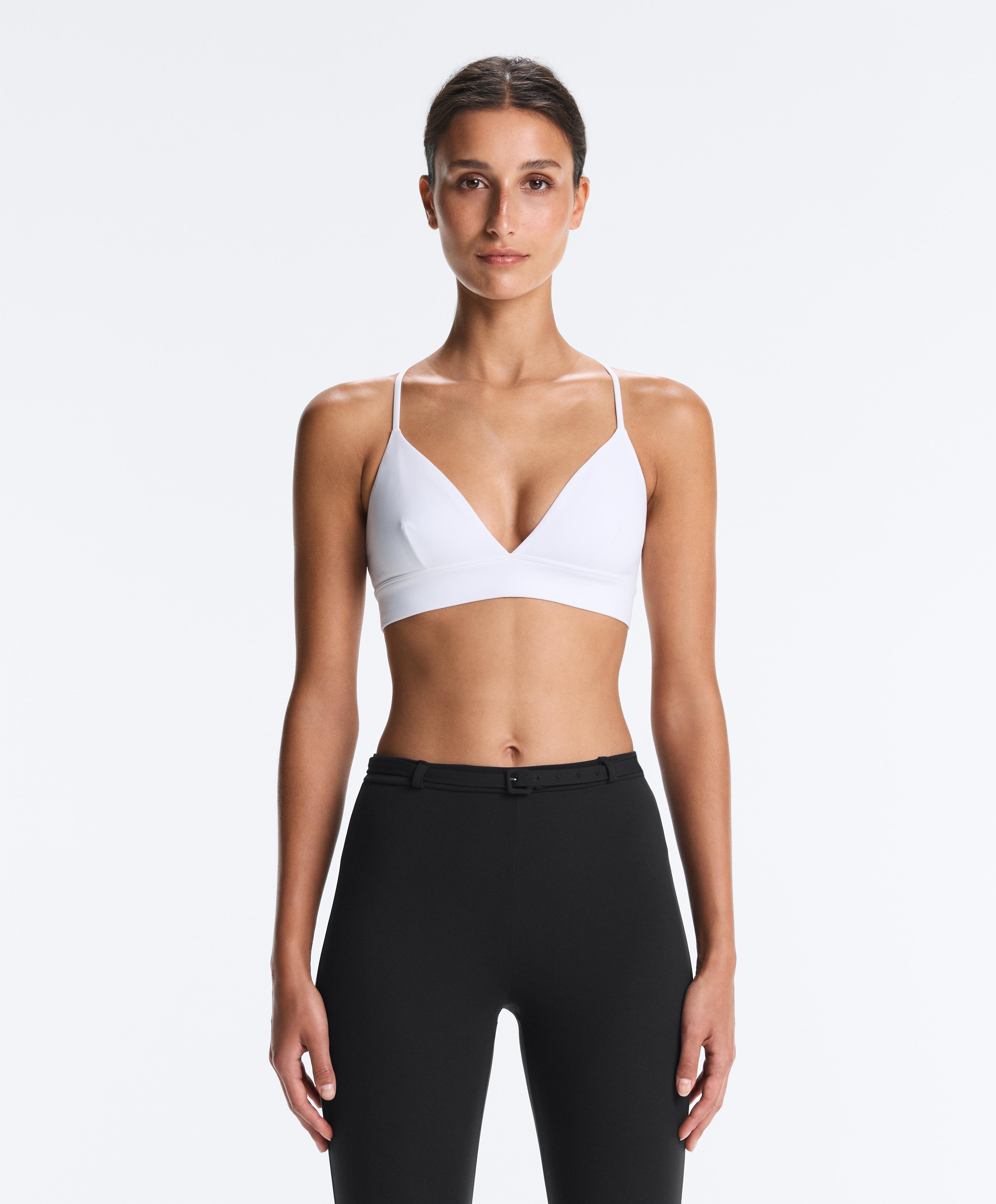 Comfortlux low-support triangle sports bra — WHITE
