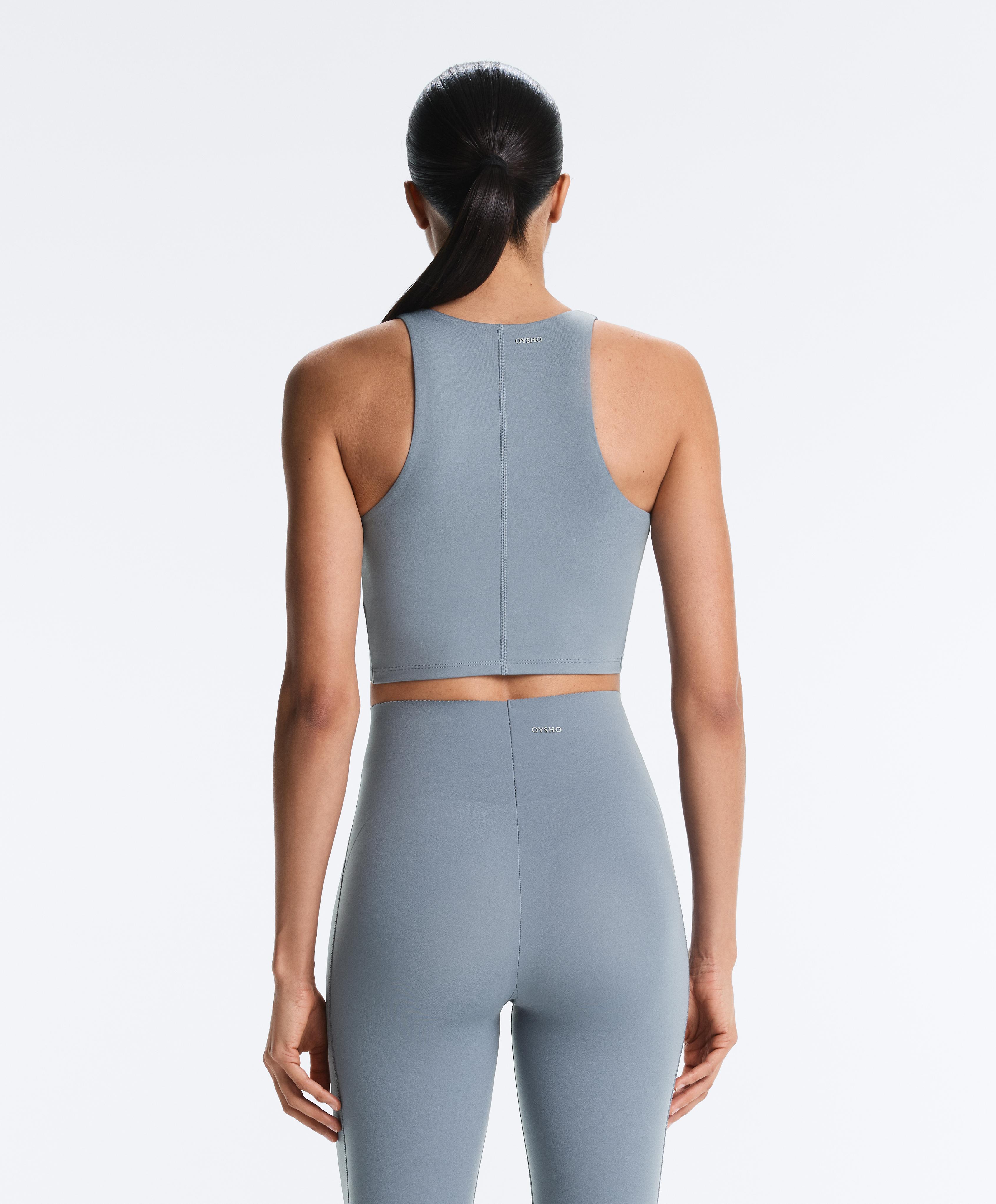 Compressive seam tank top — MID GREY-BLUE