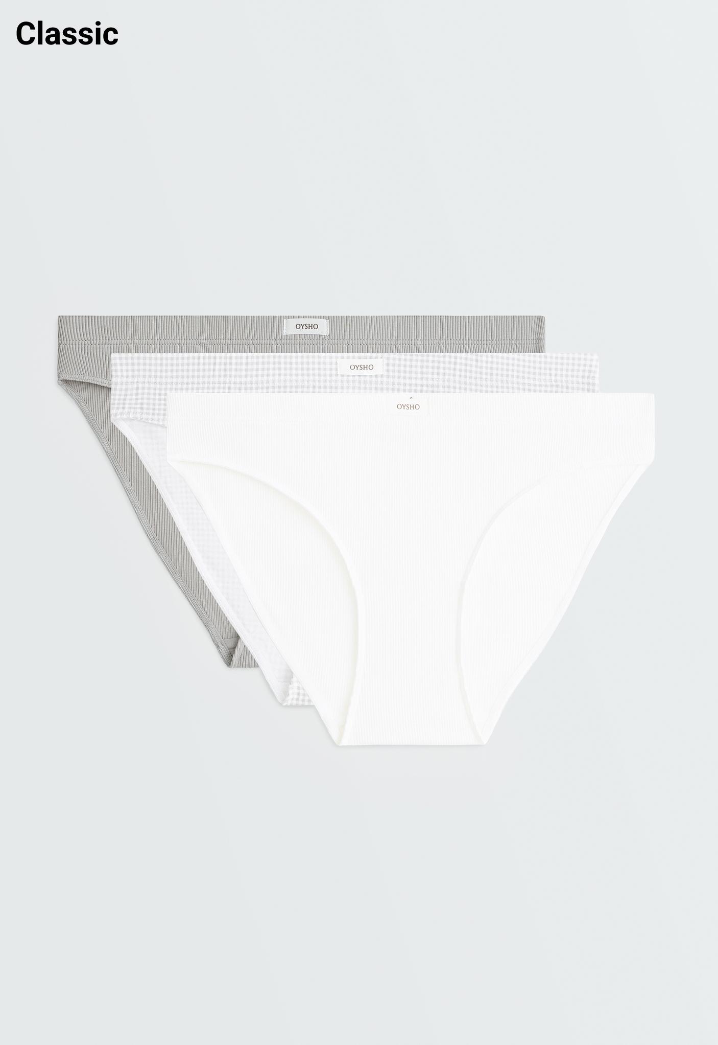 3 classic cotton briefs — PALE GREY