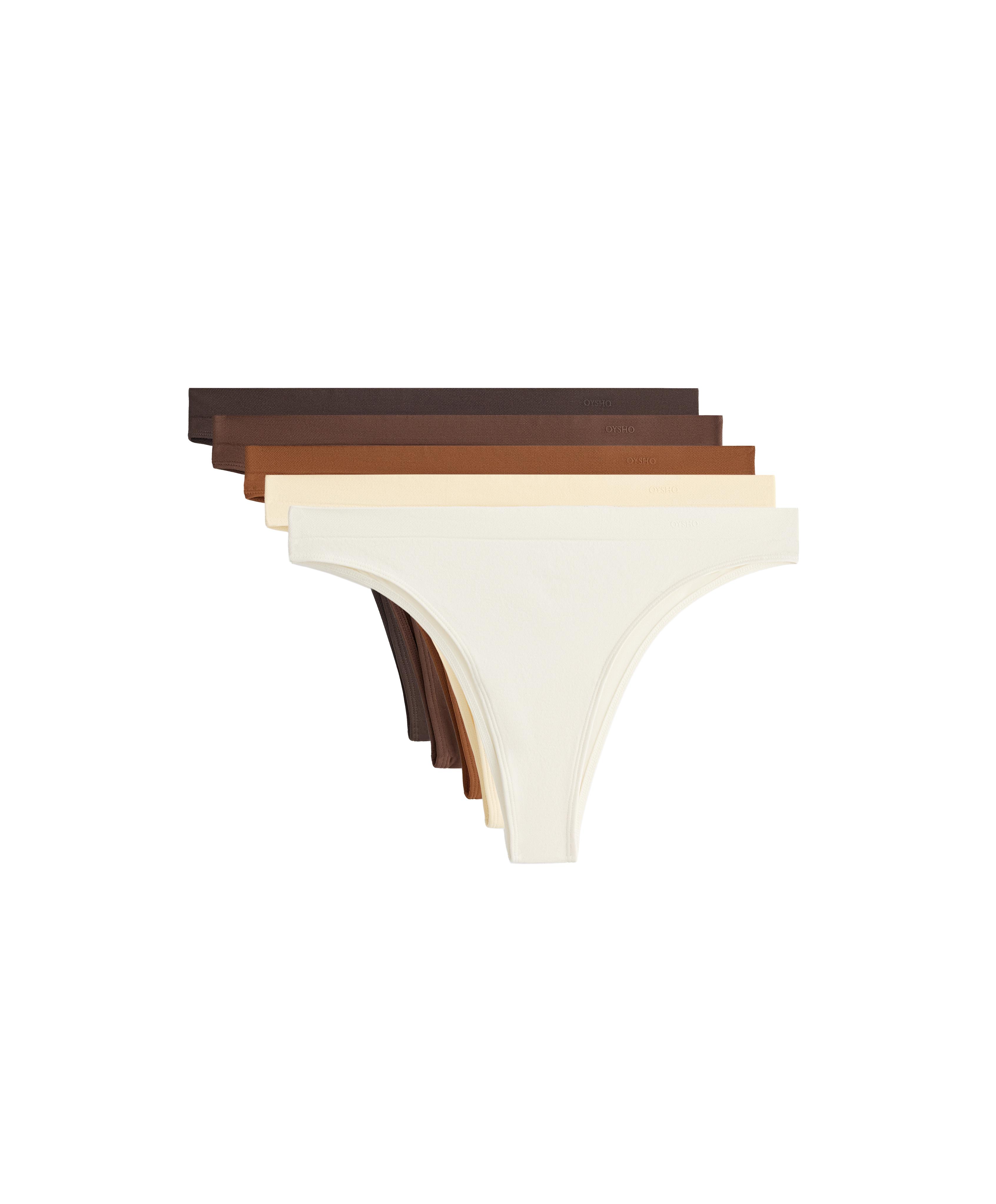 5 polyamide-blend seamless Brazilian briefs — COCOA