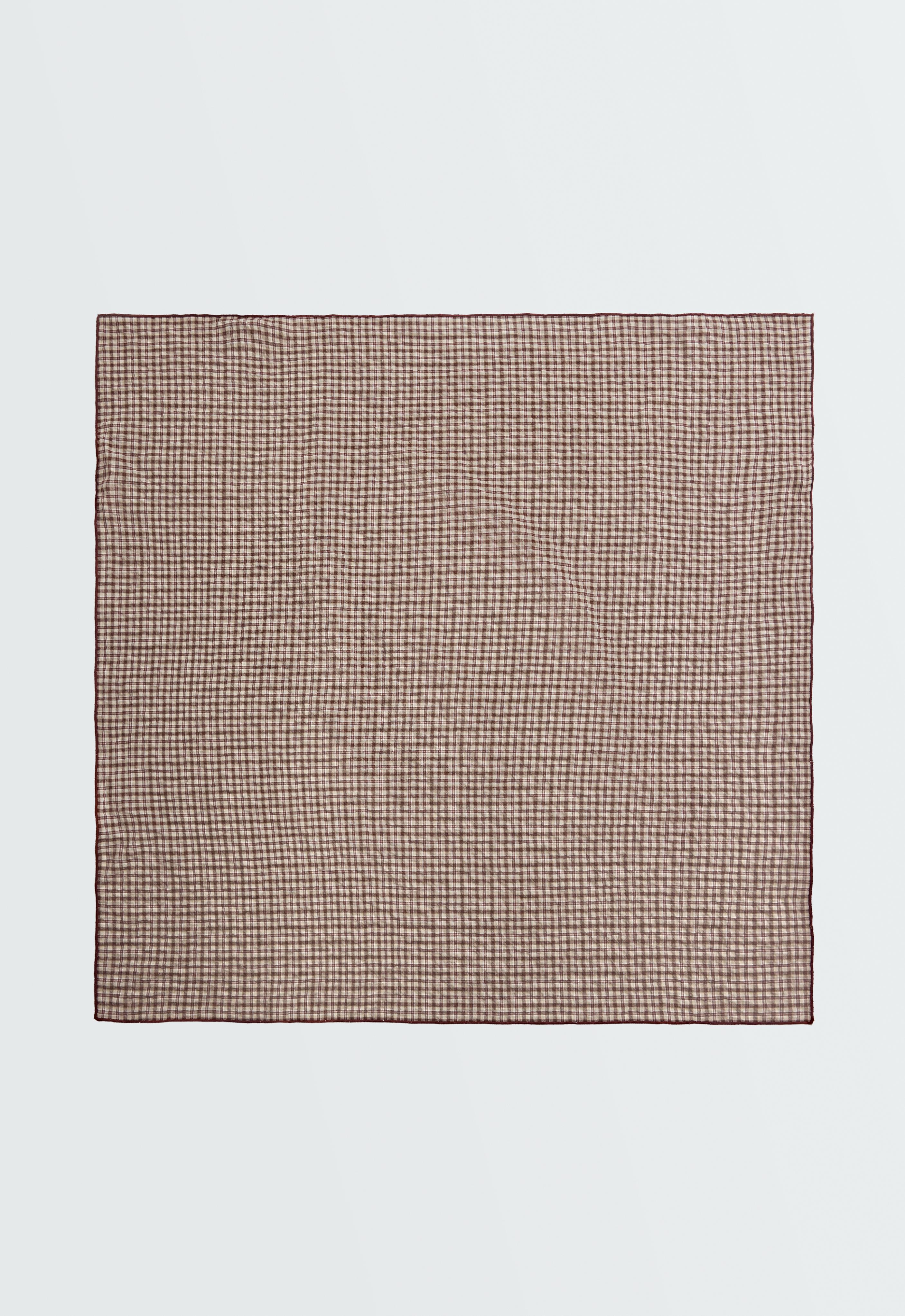 94% cotton check scarf — TAN