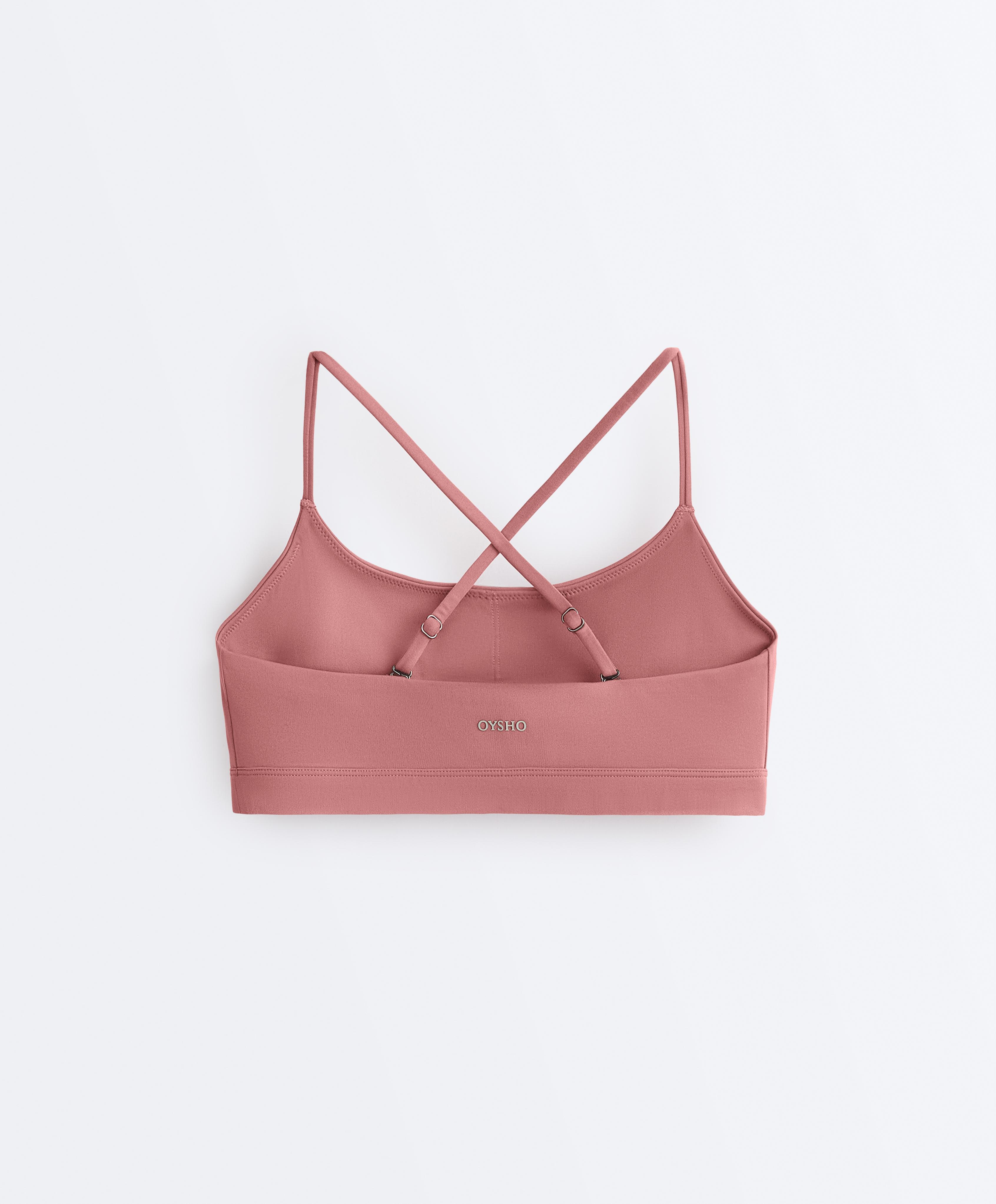Low-support Comfortlux sports bra with straps — PALE PINK