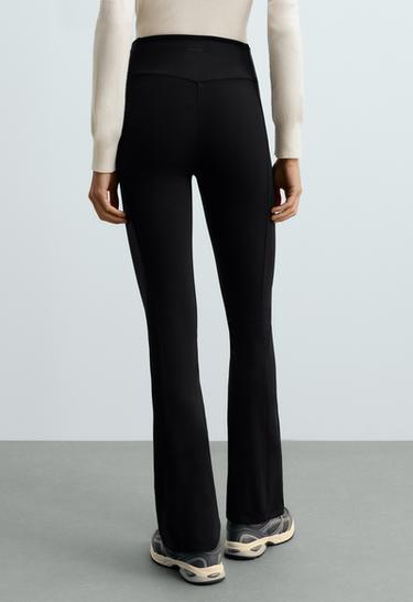 High rise Warm Flare trousers with zips — BLACK 4