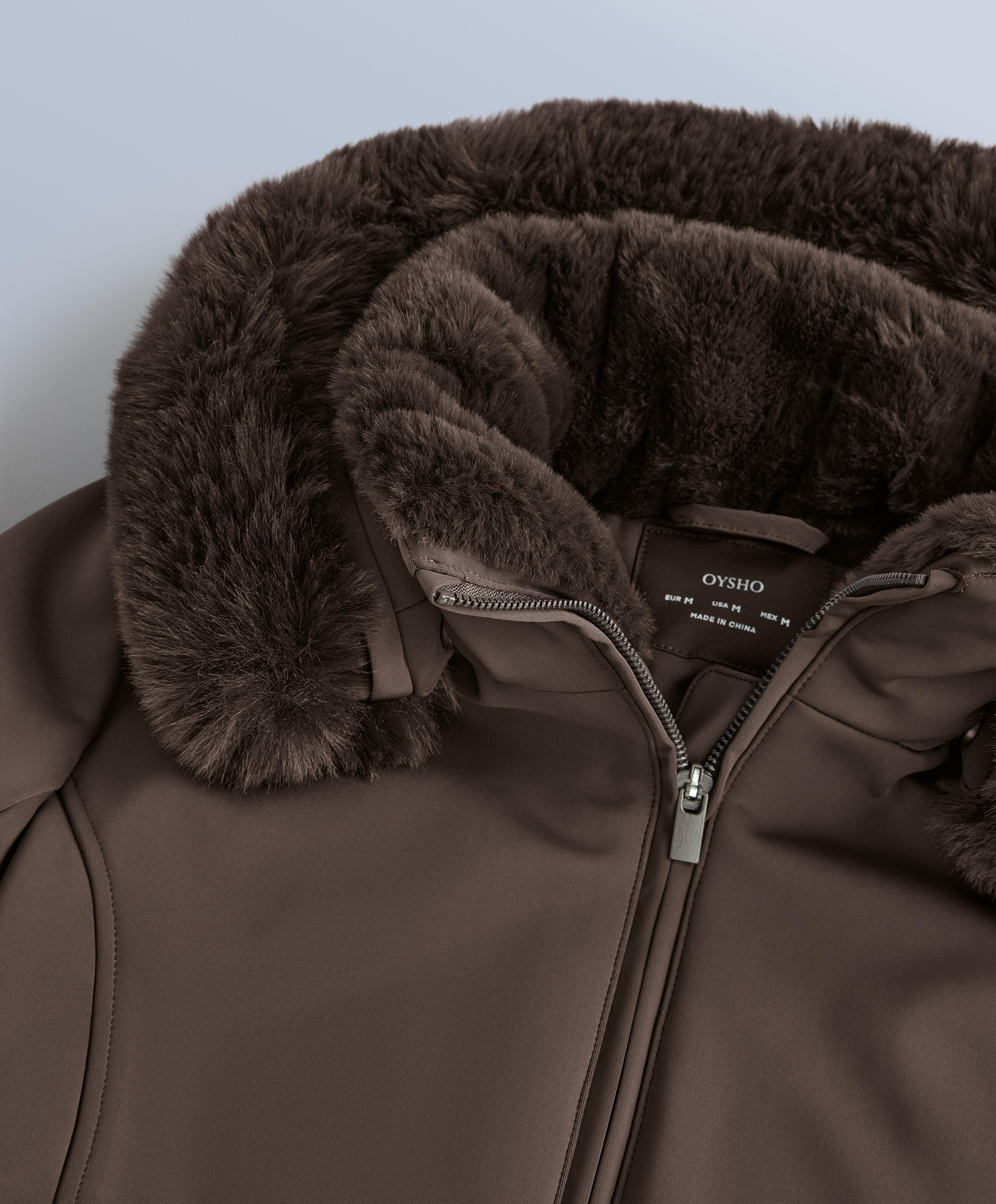 Primaloft® SKI water-resistant super-slim fit jacket — DARK BROWN