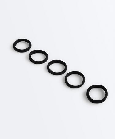 5 smooth hair ties — BLACK 2