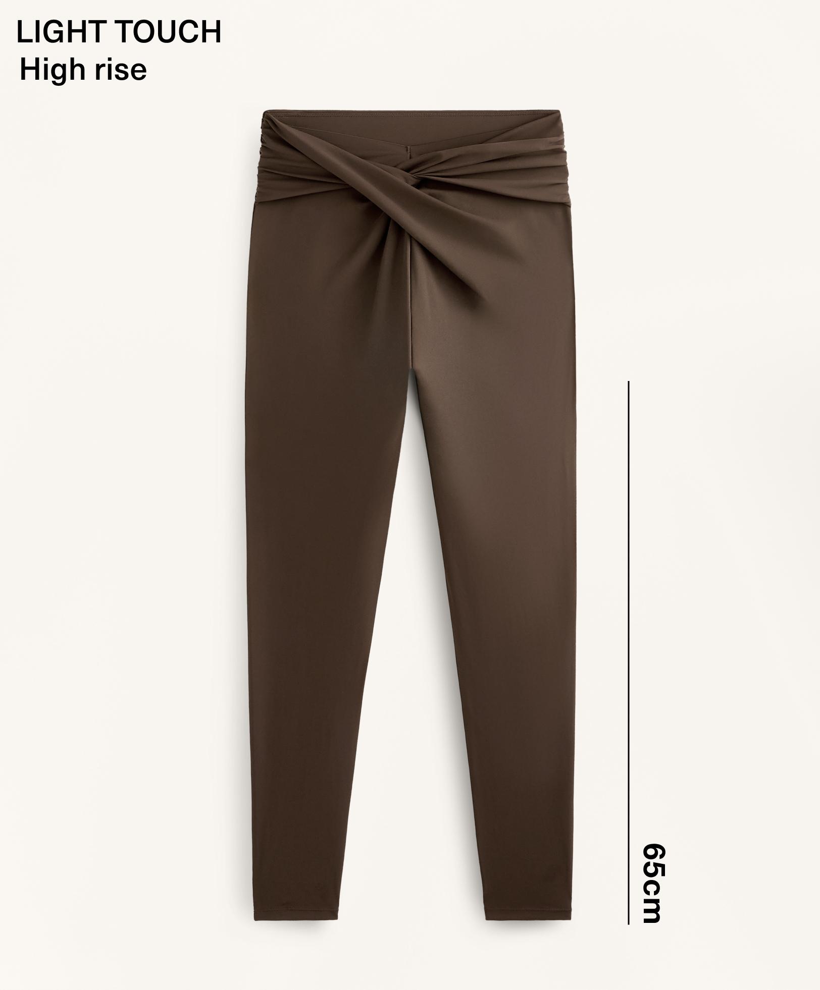 Light Touch draped V-cut ankle-length leggings