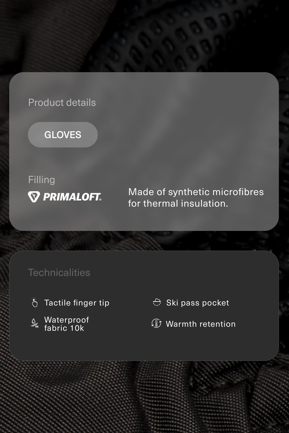 Technical SKI Primaloft® Gloves — BLACK