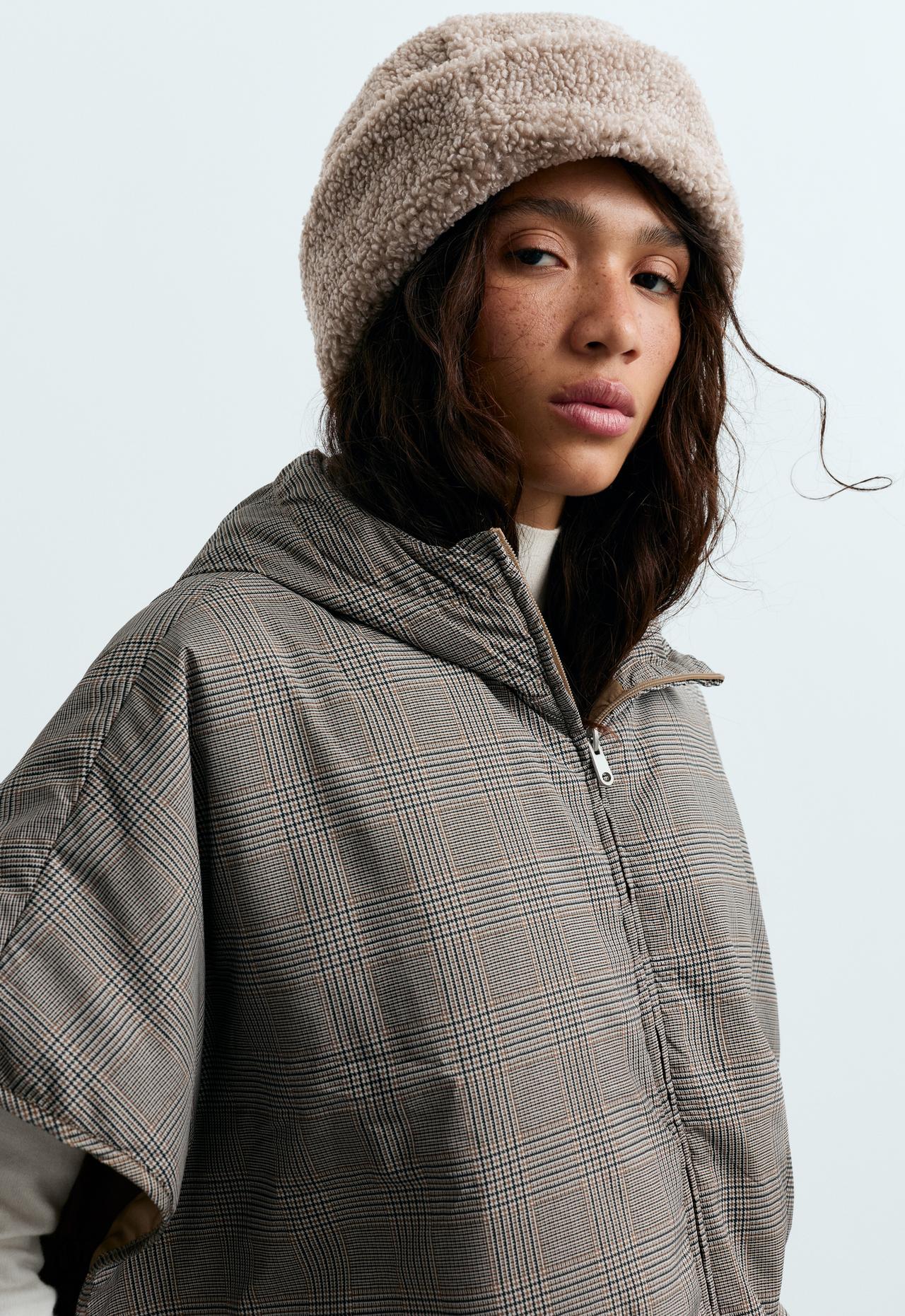 Faux-shearling turn-up beanie — MINK MELANGE