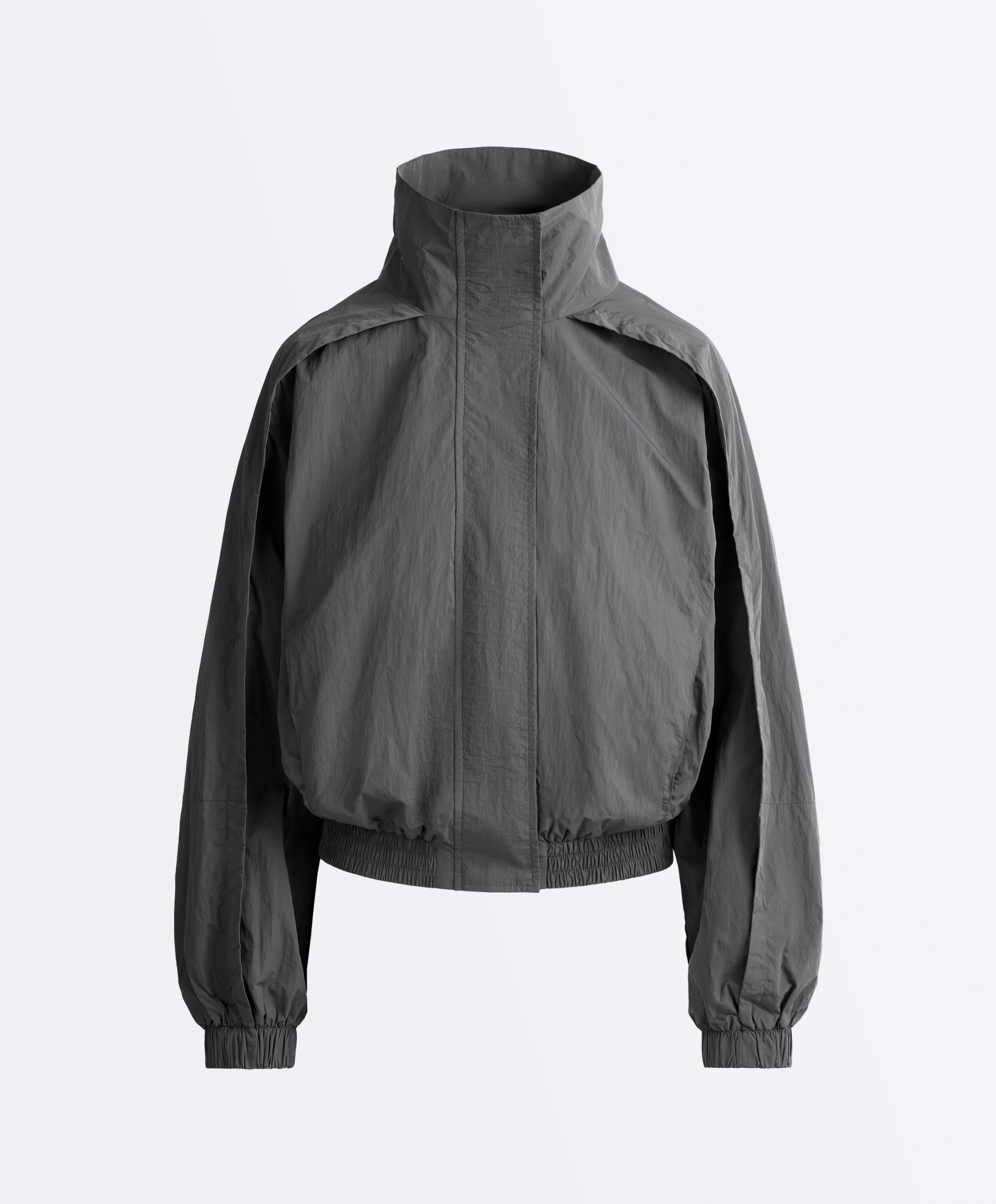 Water-repellent high-neck Track jacket — ASPHALT GREY