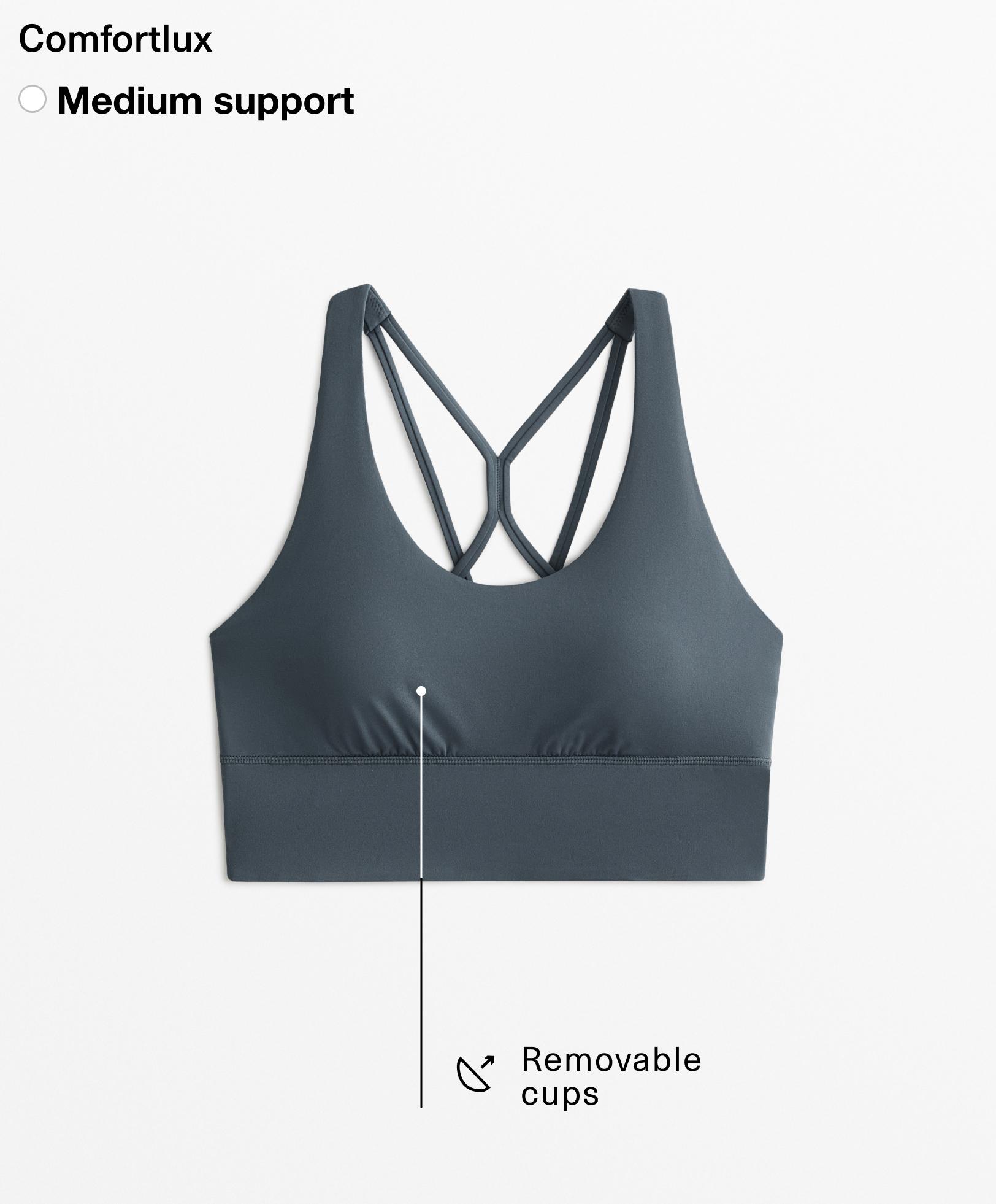 Medium-support comfortlux sports bra with cups