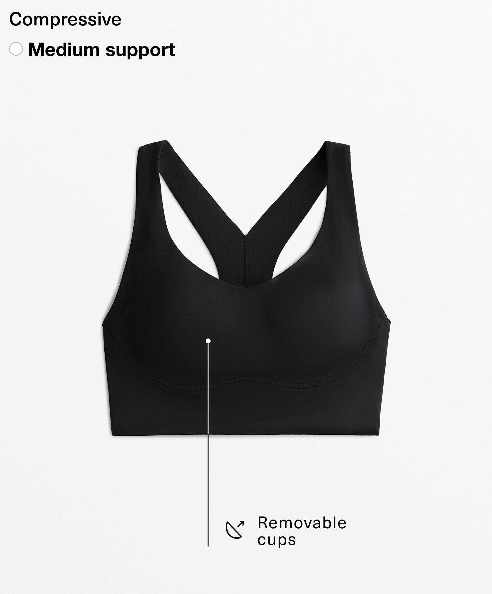 Medium-support compressive bra