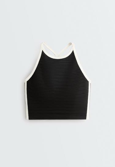 Contrast-piped comfortlux tank top — BLACK 7