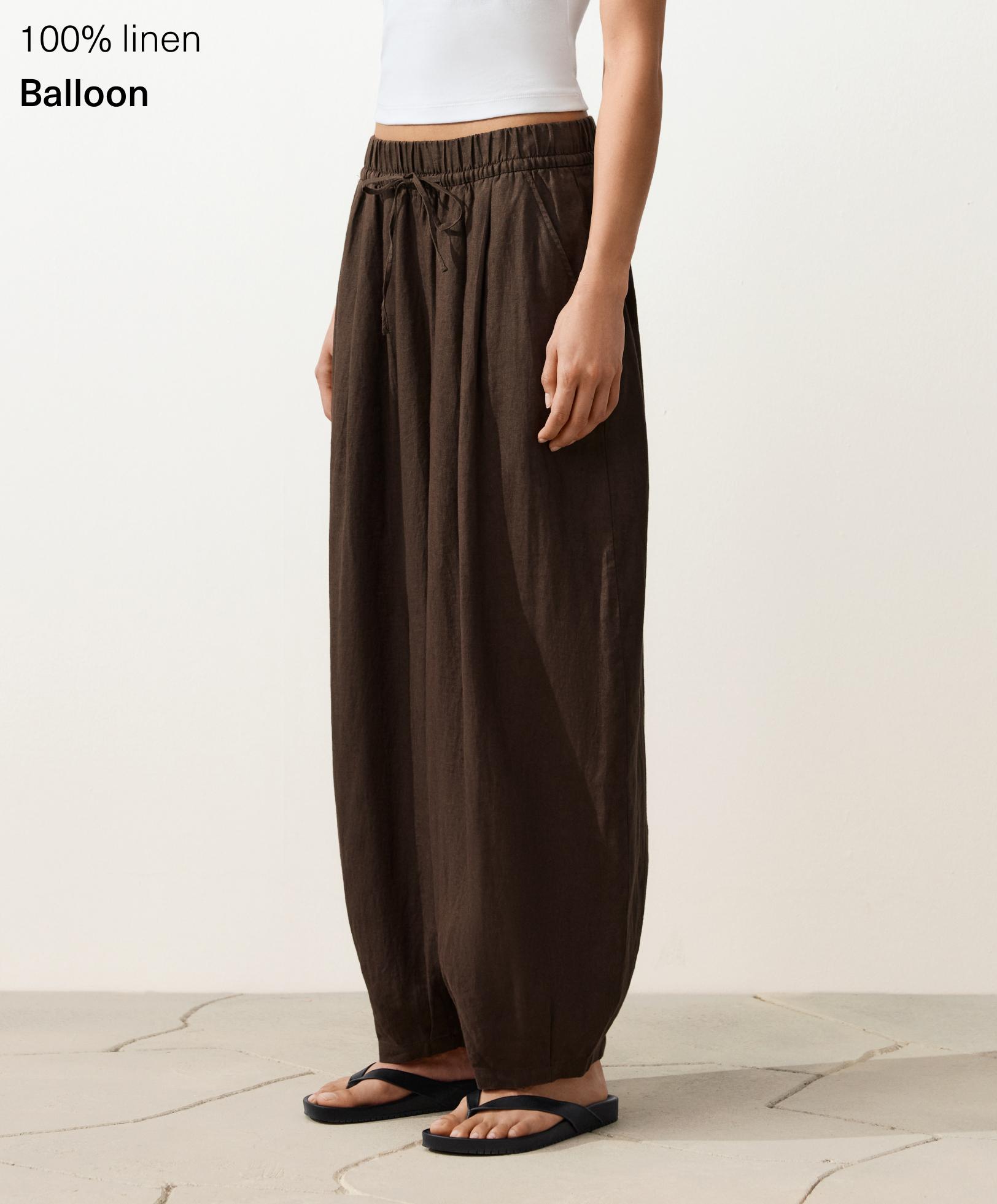100% linen balloon trousers