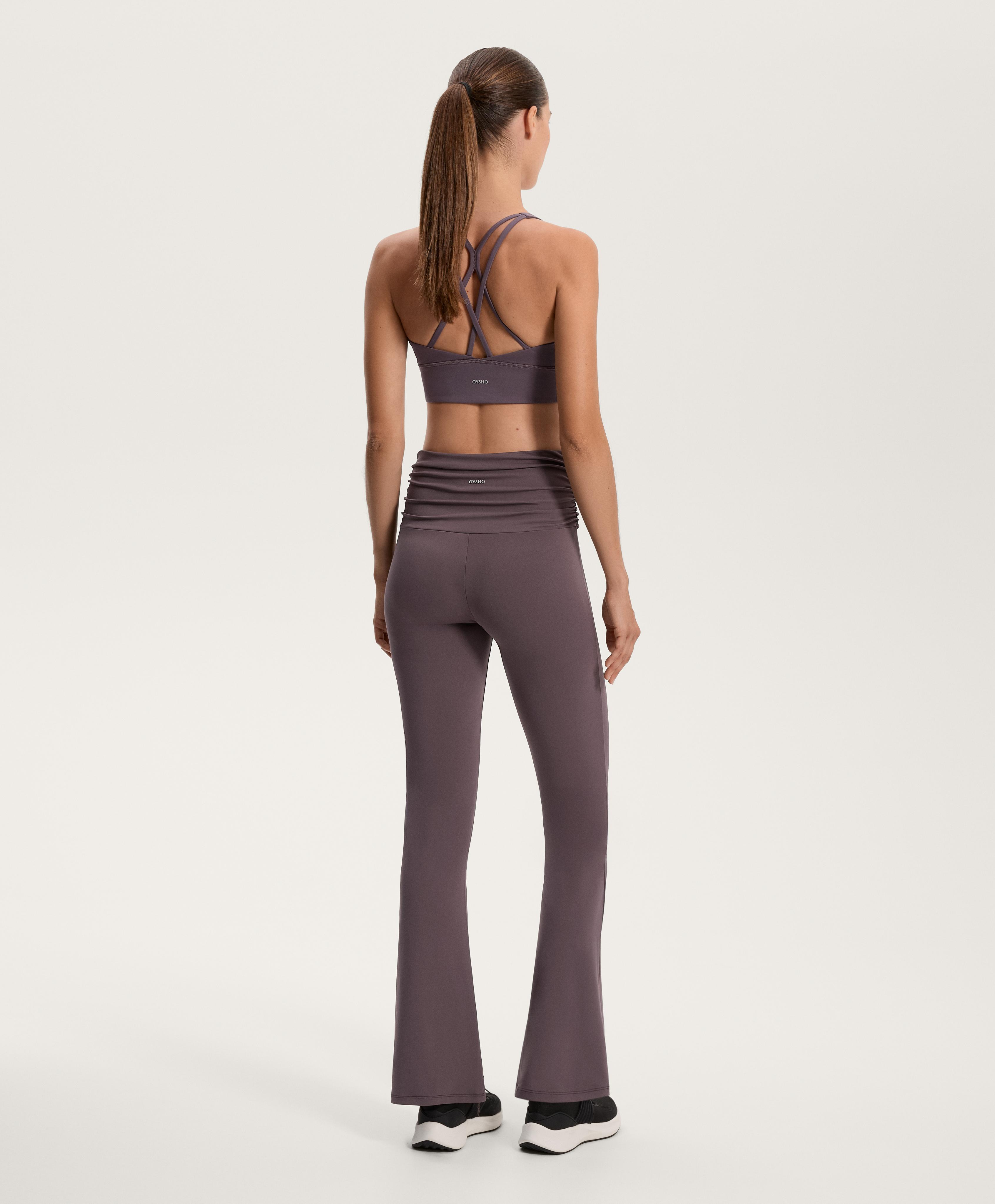 Total look flare high rise Comfortlux cintura engurrada morado gris con suxeitador - Rebaixas