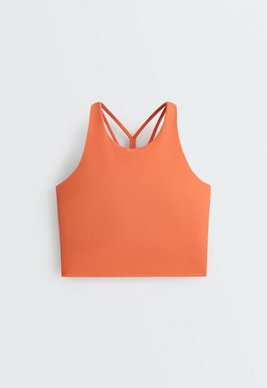 Comfortlux strap tank top with cups — WASHED ORANGE 9