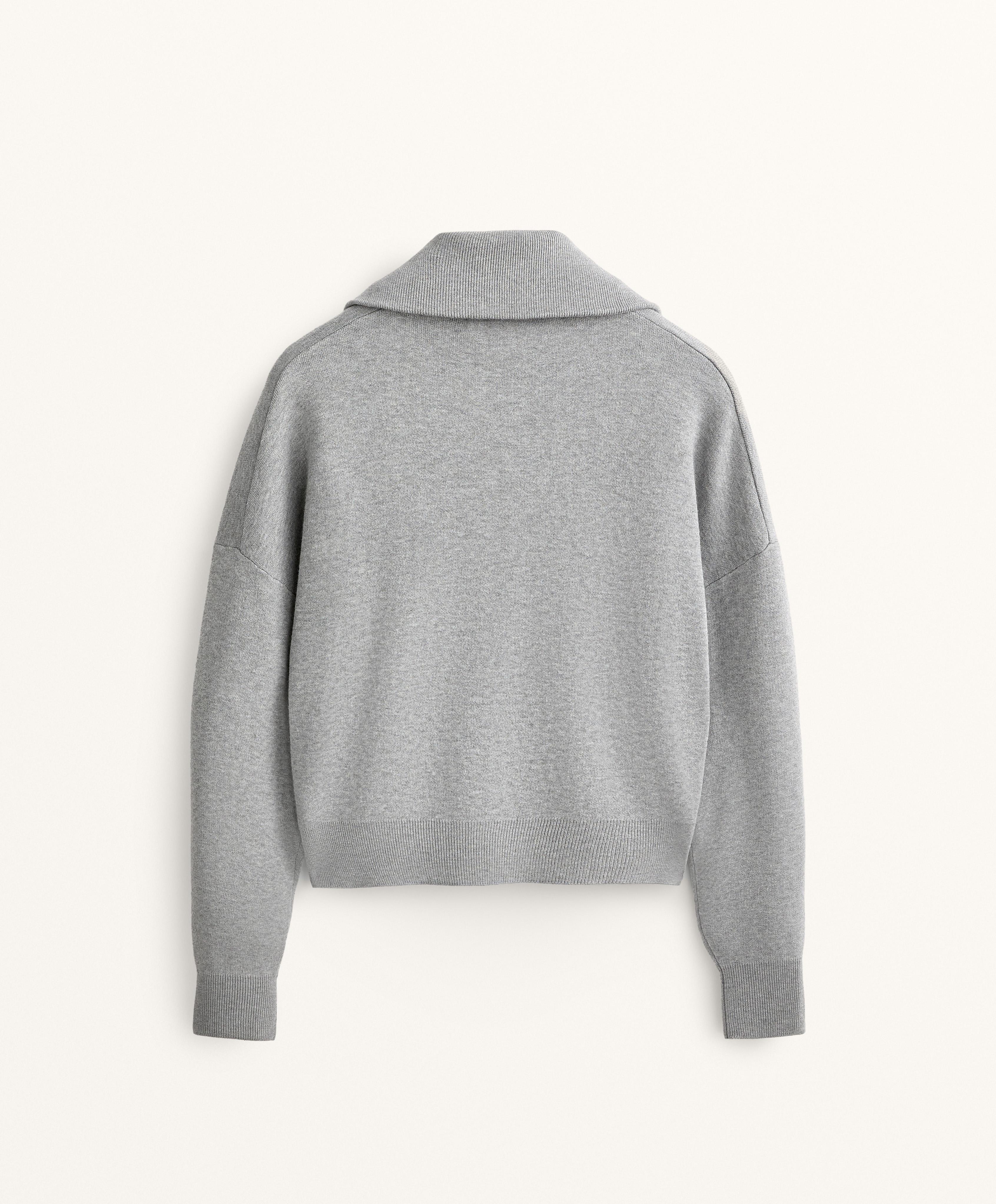 Knit jacket with high collar and pockets | OYSHO United States
