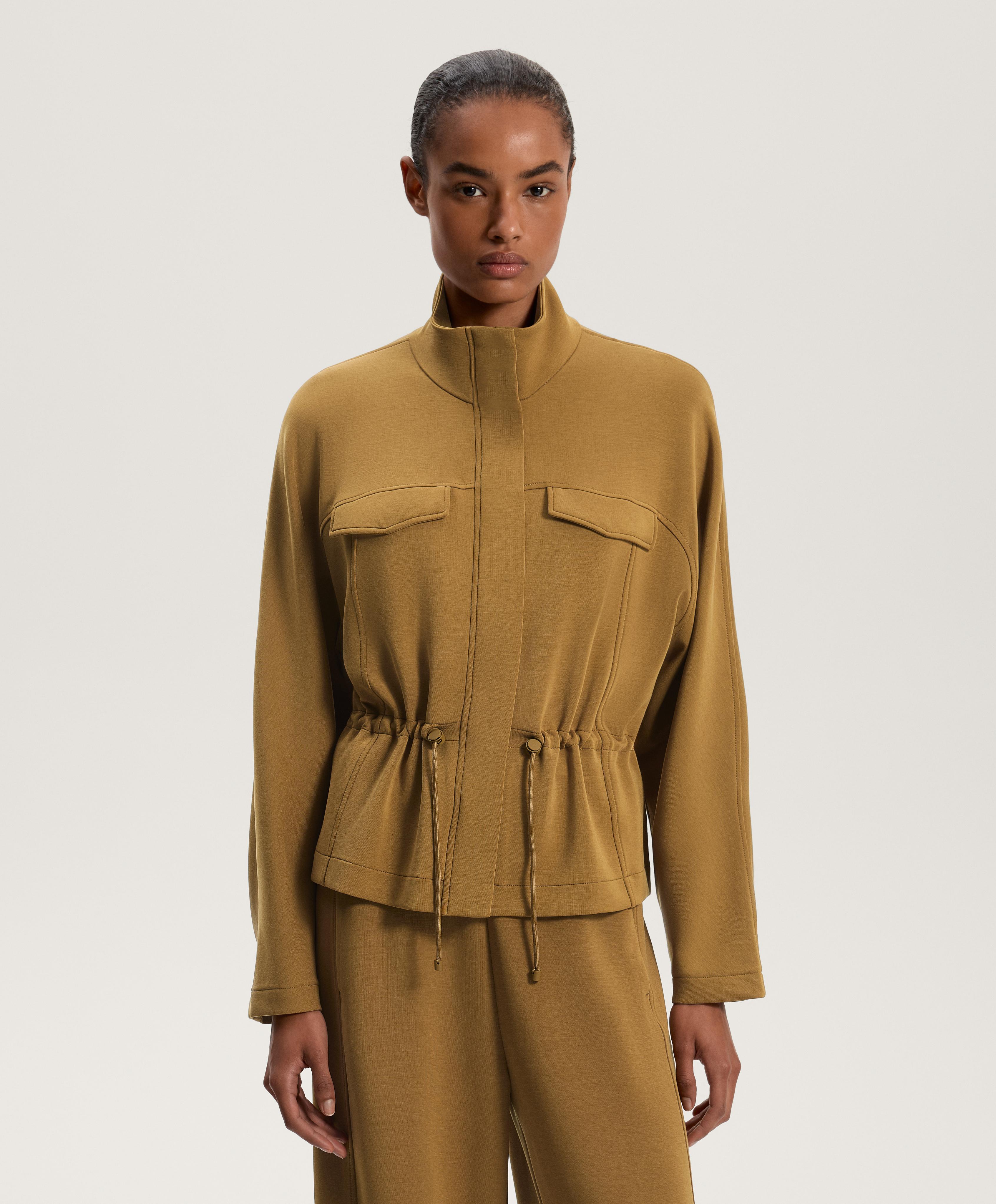 Chaqueta bolsillos cintura ajustable con modal tacto suave