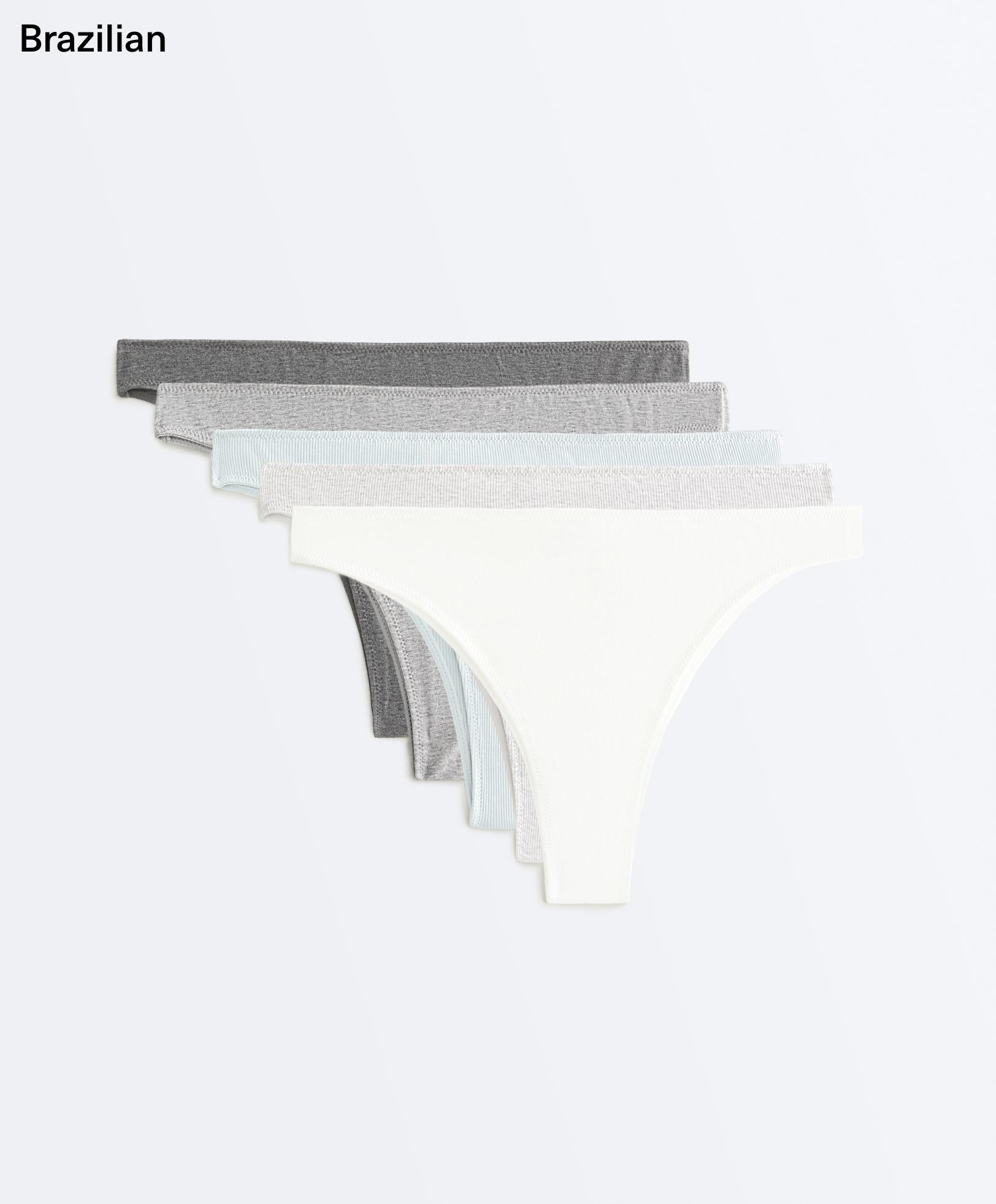 5 cotton blend Brazilian Rib and plain briefs