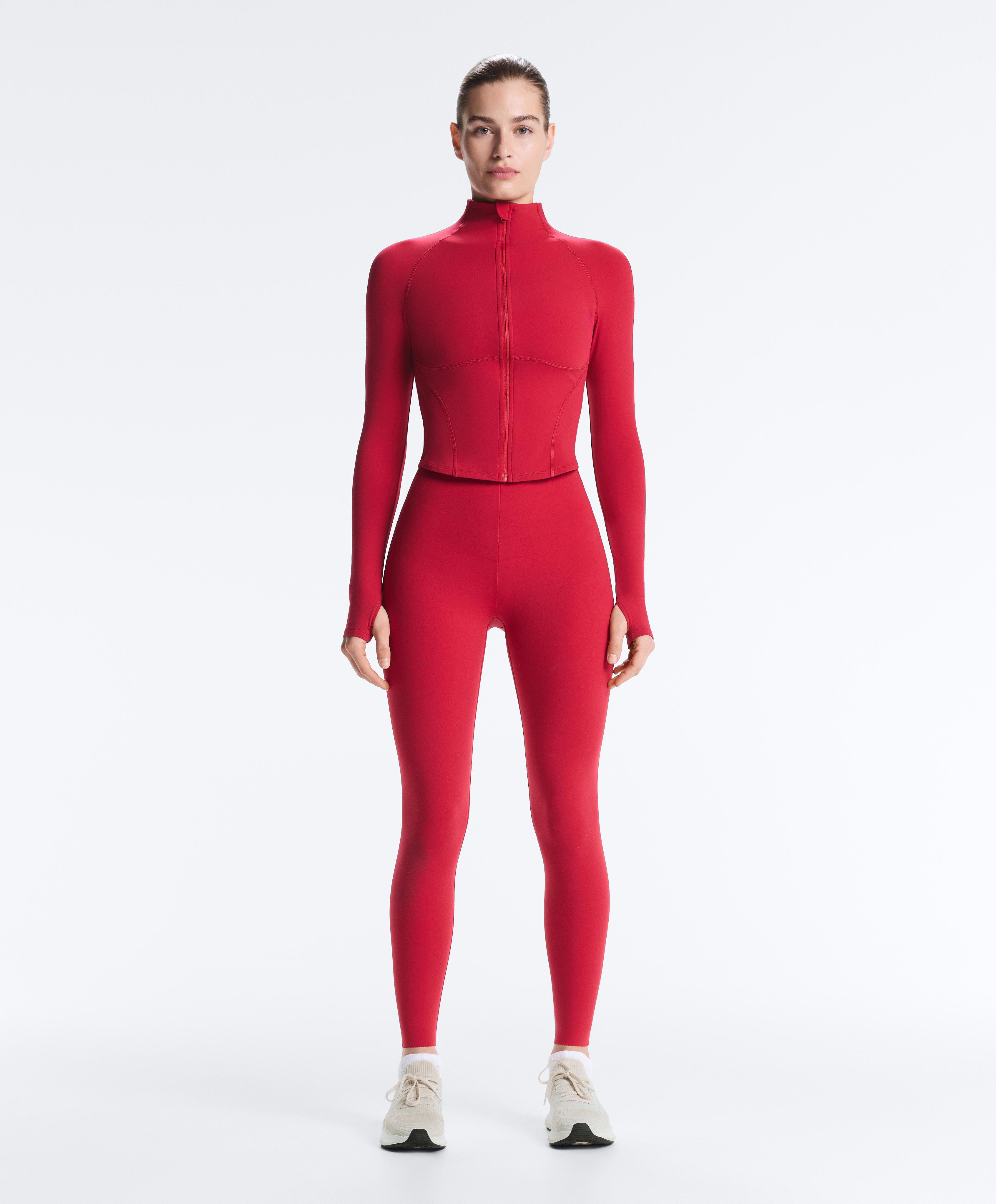 Light warm technical jacket with seams — RED