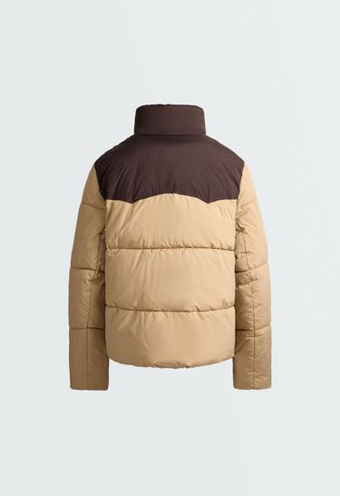 Water-repellent contrasting primaloft® padded jacket — PALE CAMEL 7