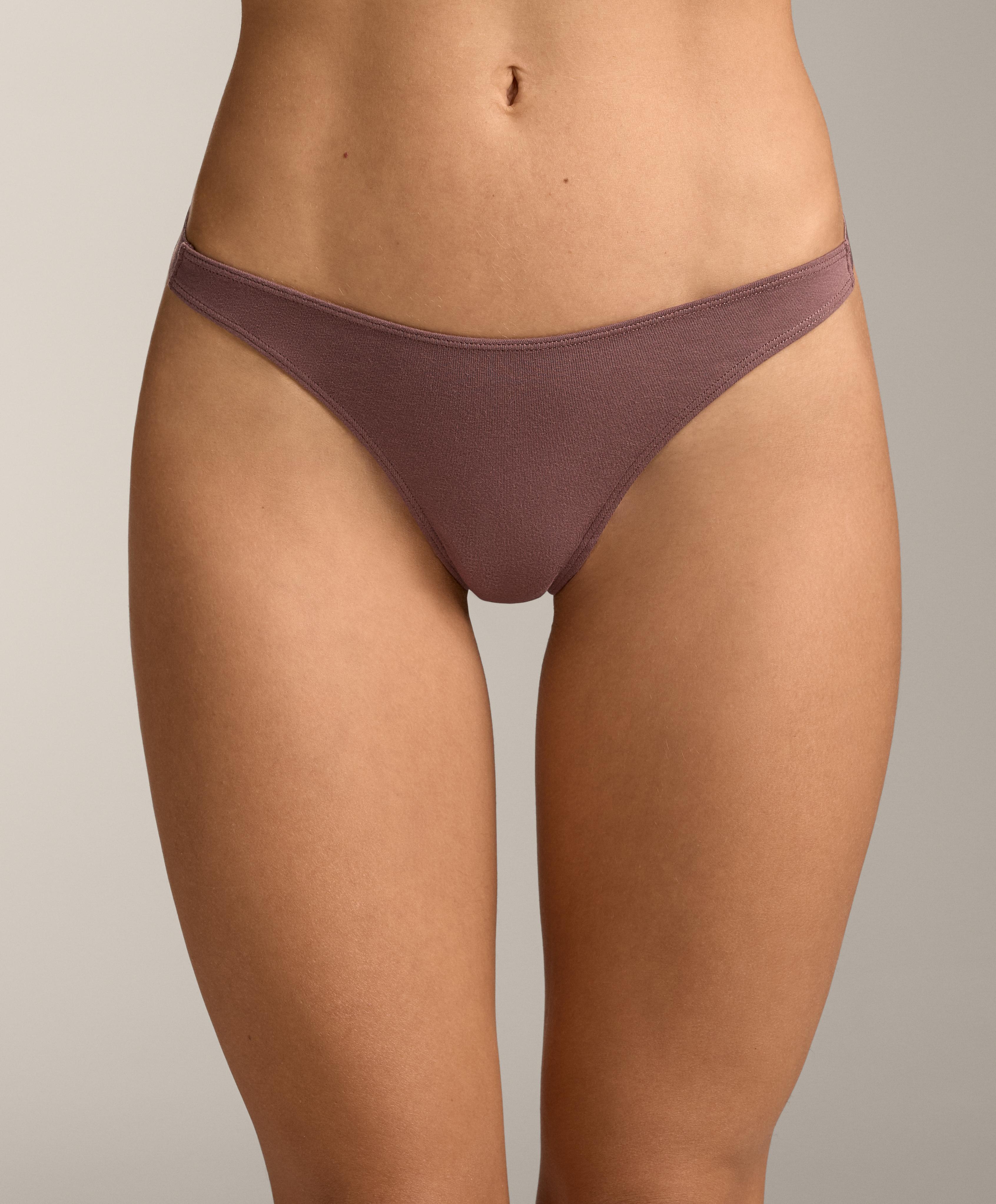 3 cotton blend thongs with logo 3 cotton blend thongs with logo