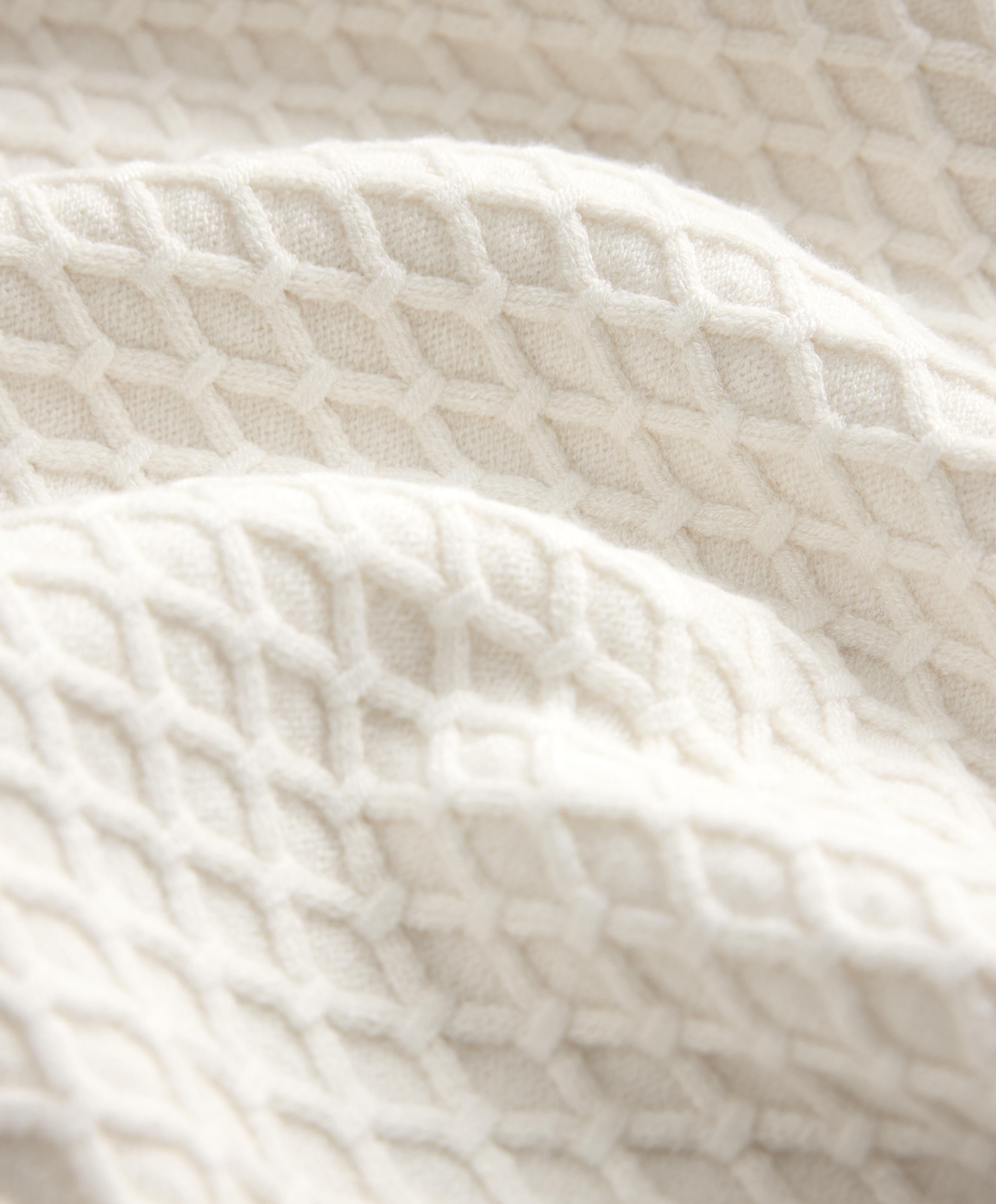 Structured knit hooded jacket — PALE ECRU
