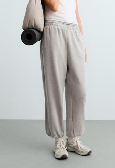 Marl fleece joggers — MID-GREY MELANGE 2