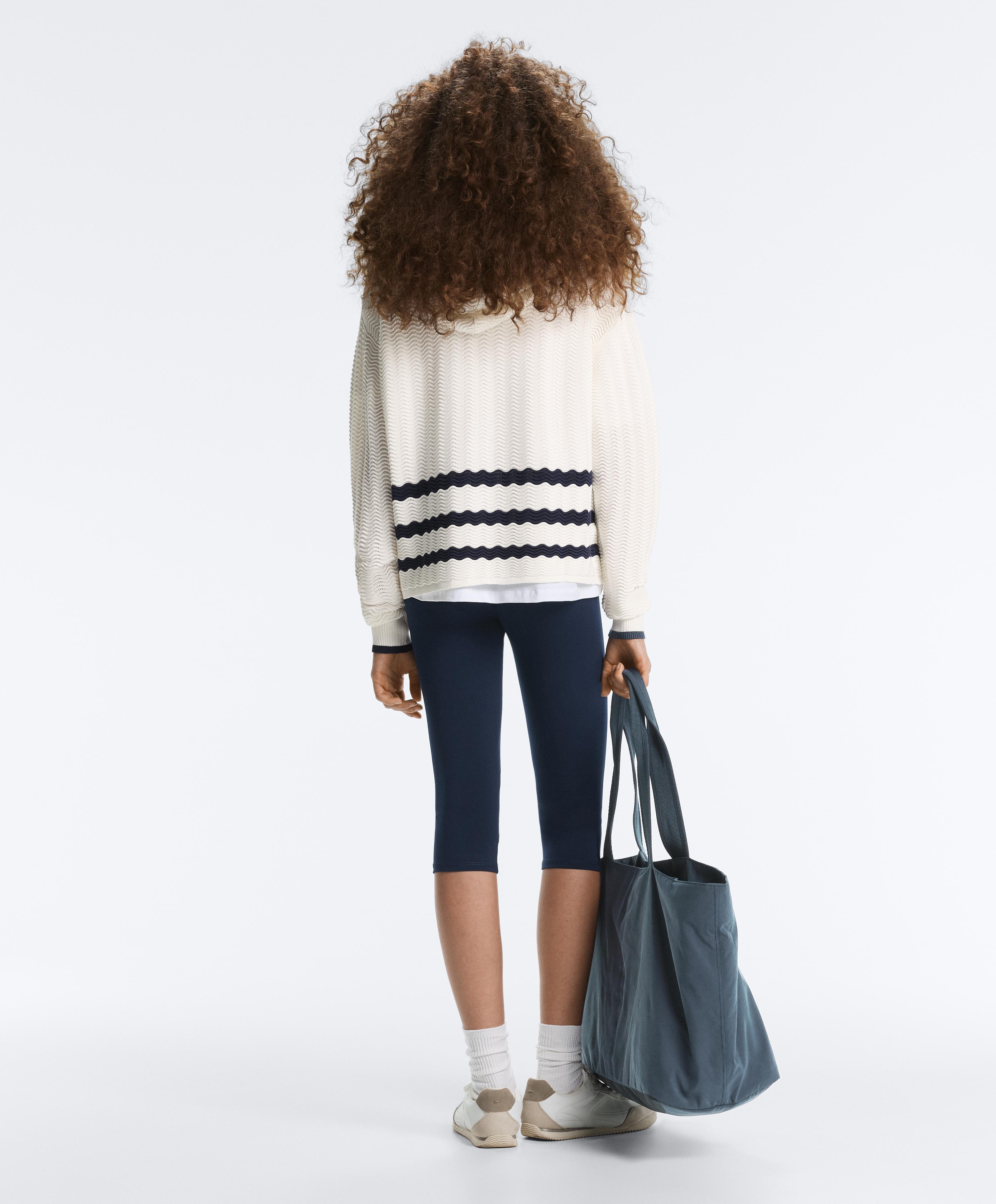 Wave knit hooded jacket — WHITE