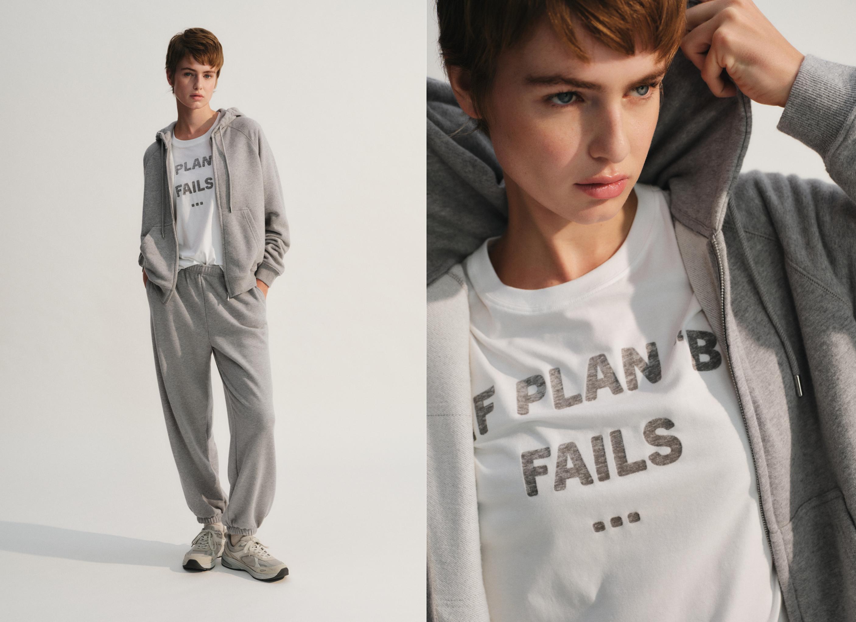 Pantalon jogger en molleton chiné Pantalon jogger en molleton chiné