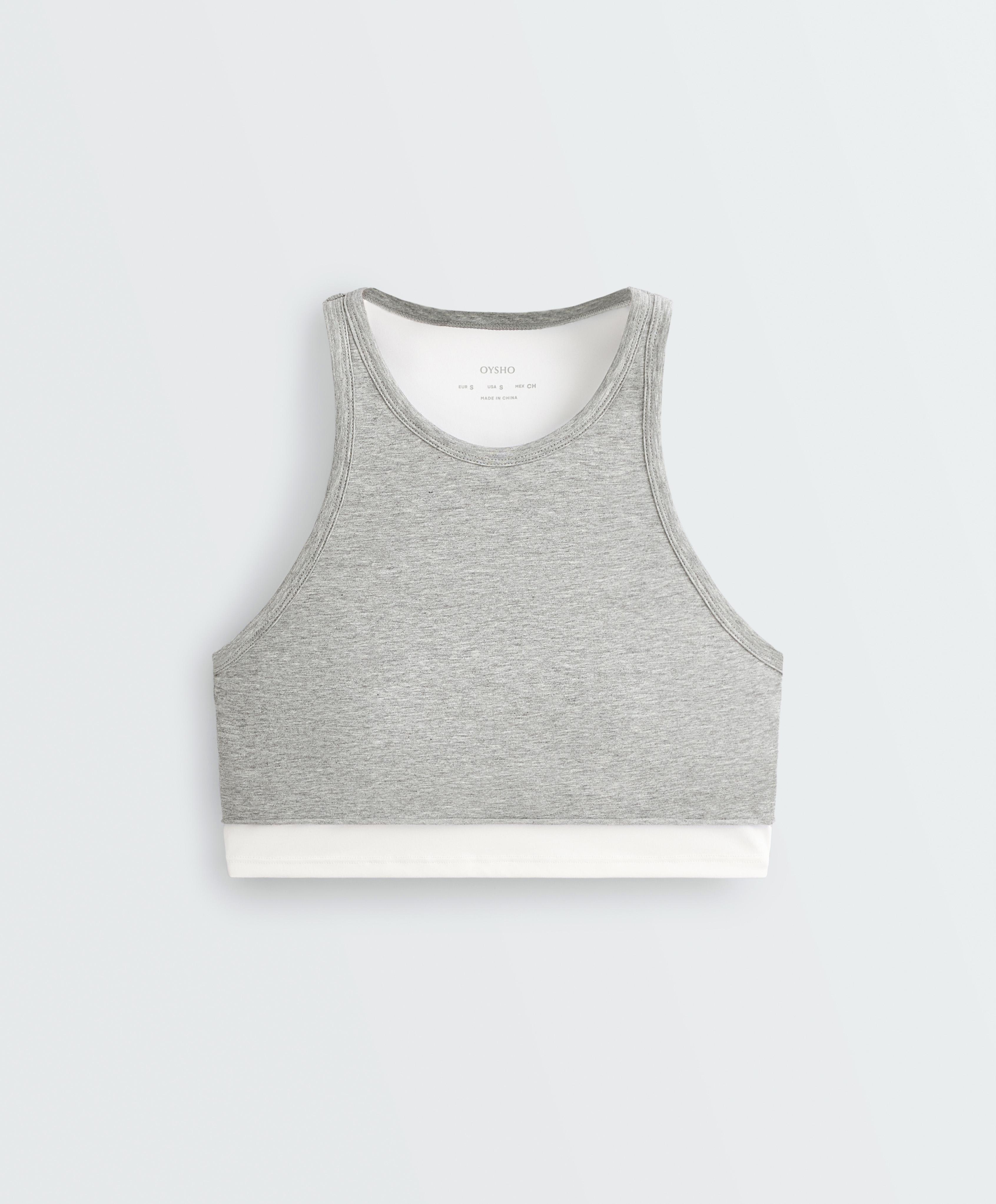 Marl overlay halterneck tank top Marl overlay halterneck tank top
