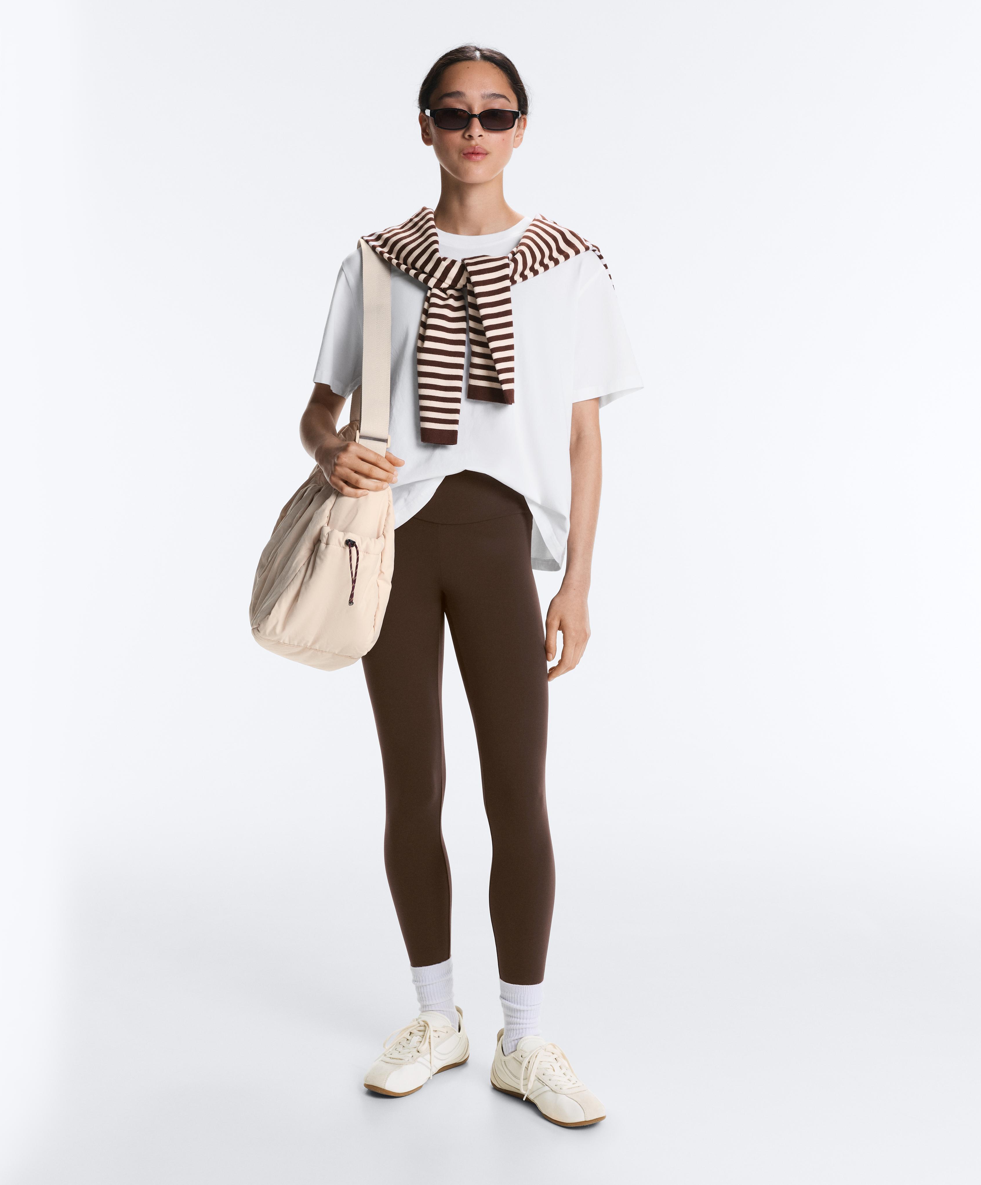 Comfortlux high-waisted ankle-length leggings — DARK BROWN