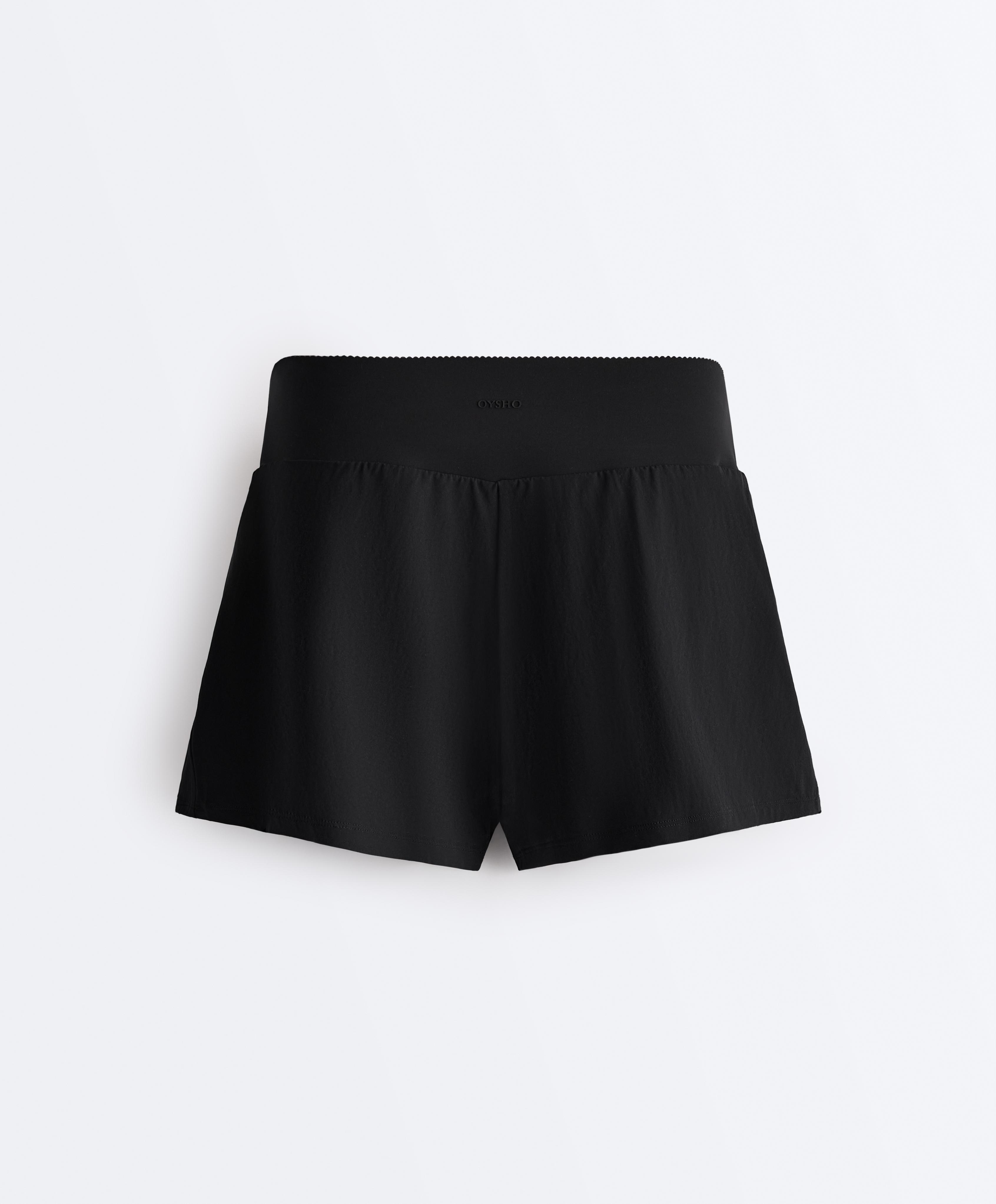 2-in-1 Compressive shorts with pocket — BLACK