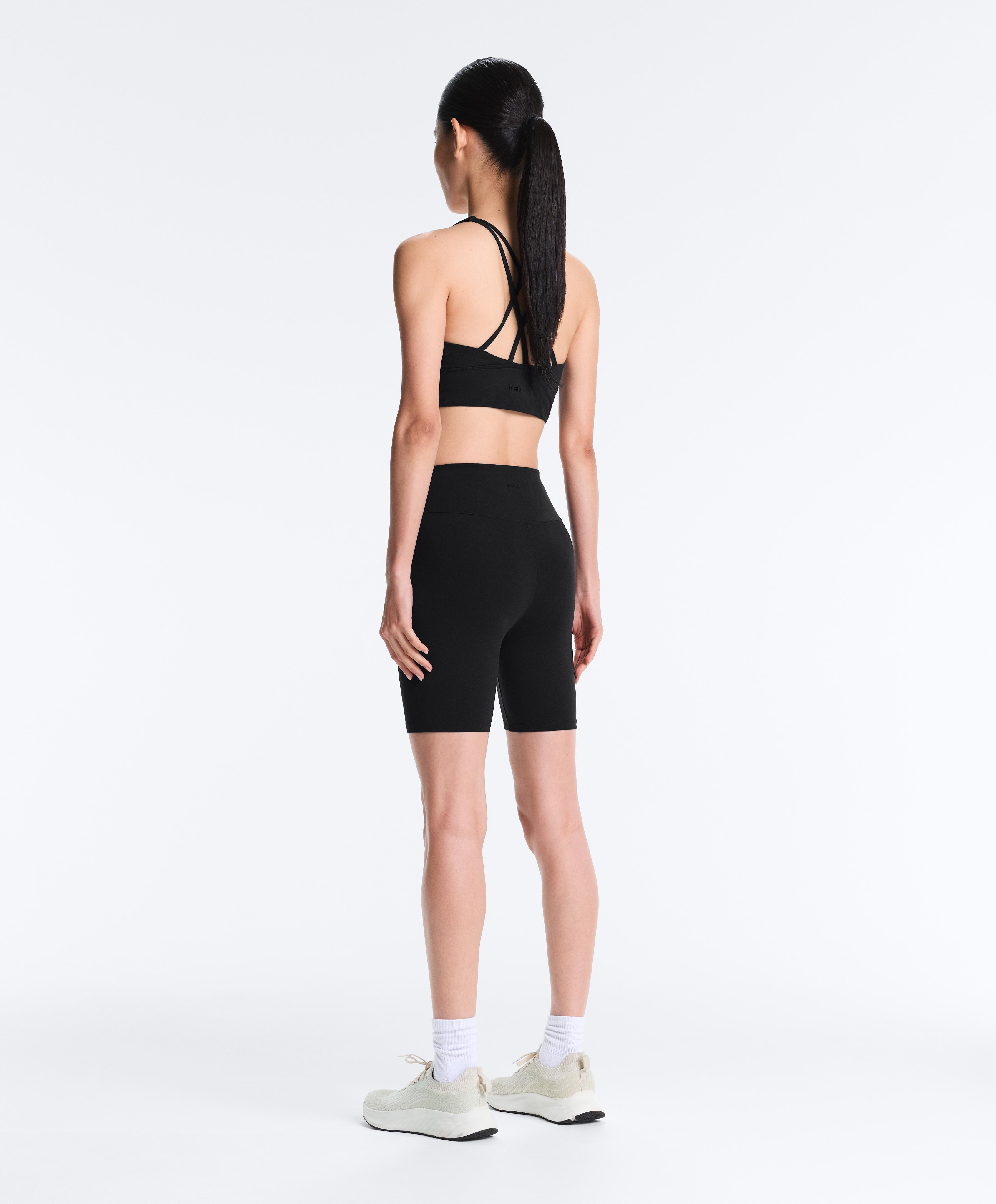 Comfortlux high-rise 20cm biker leggings — BLACK