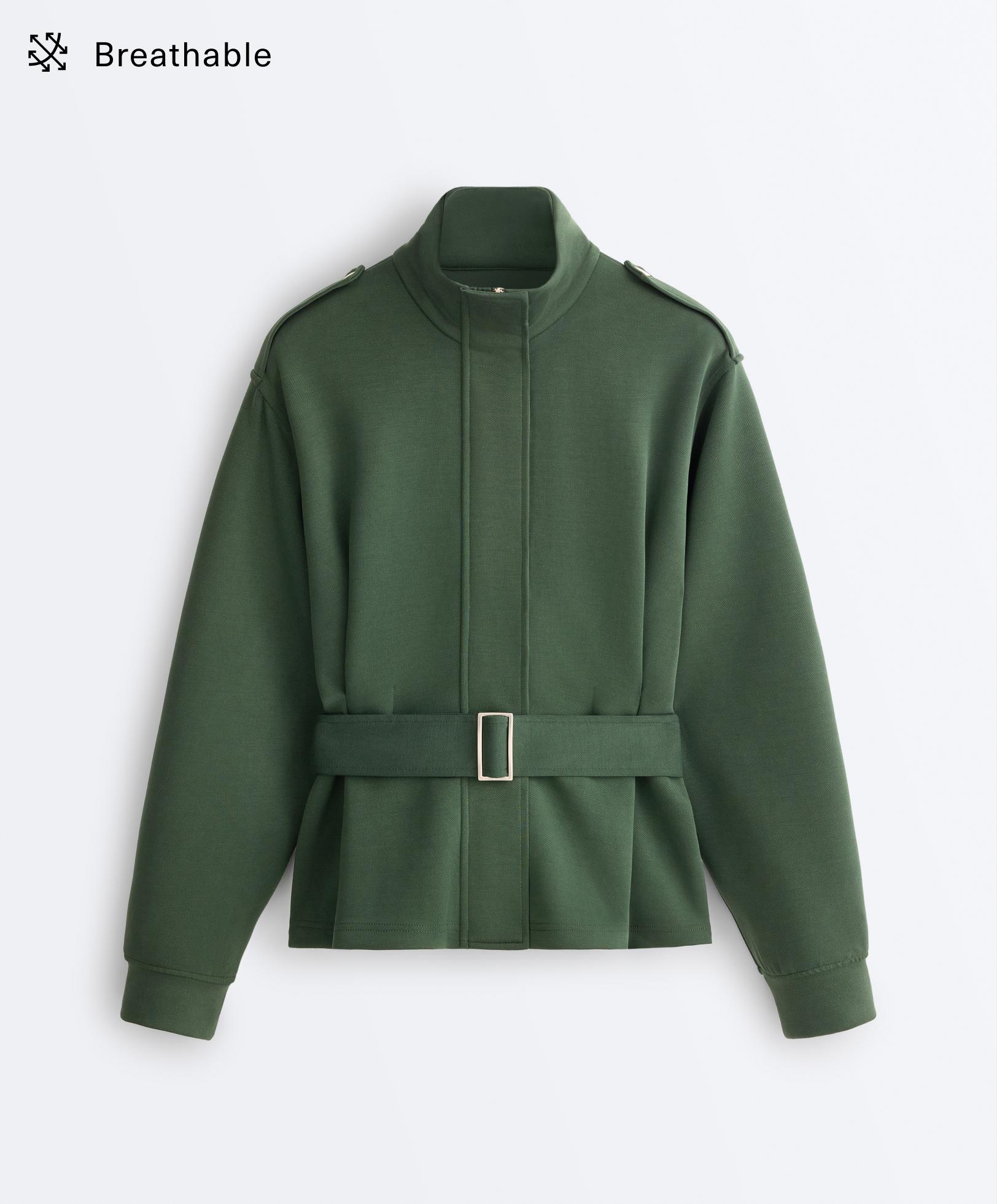 Tweill utility jacket with belt — GREEN
