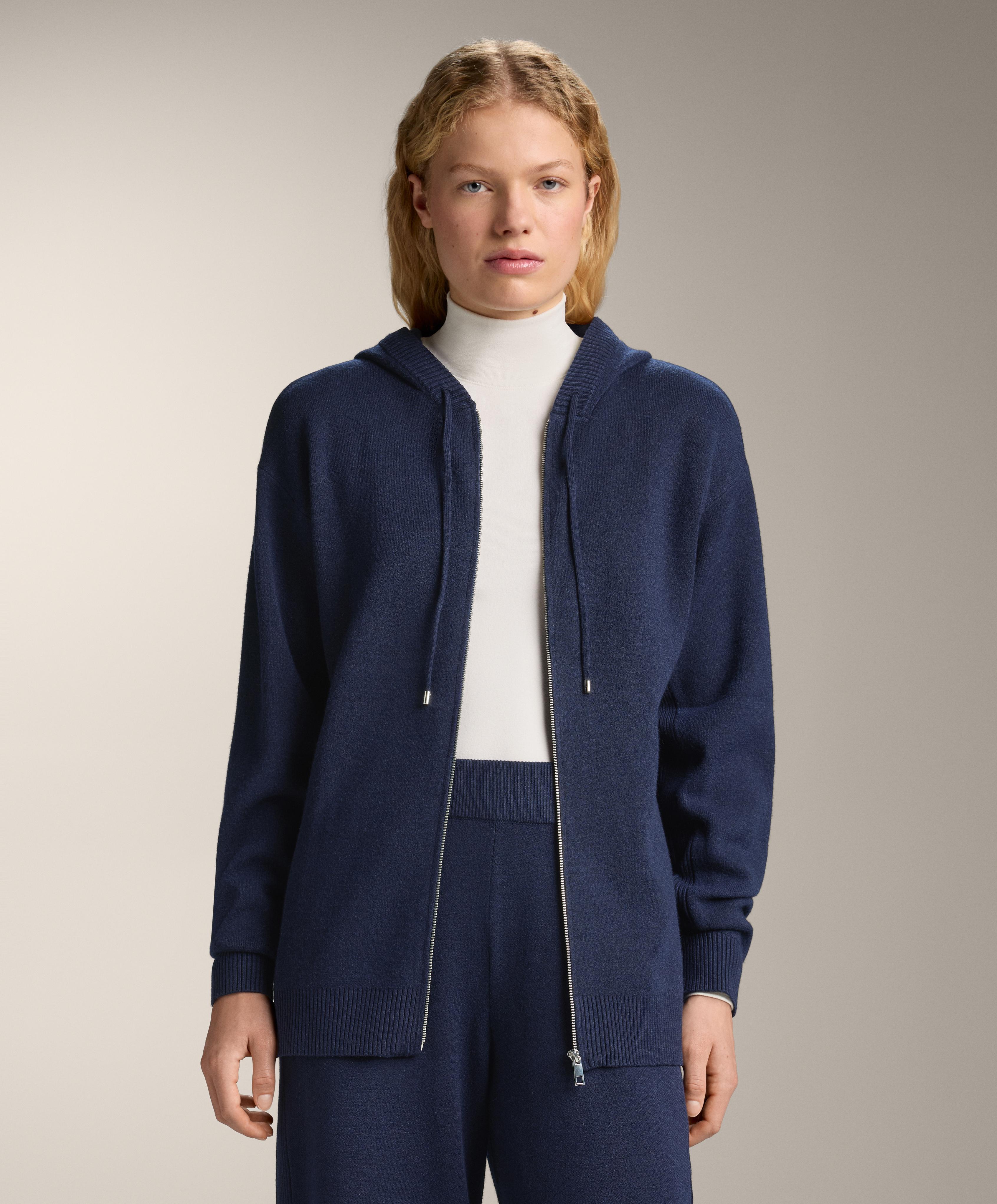 Long knit hooded jacket - Sale