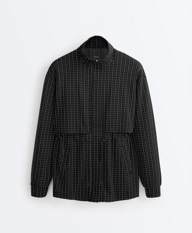 Long checked jacket — BLACK 9