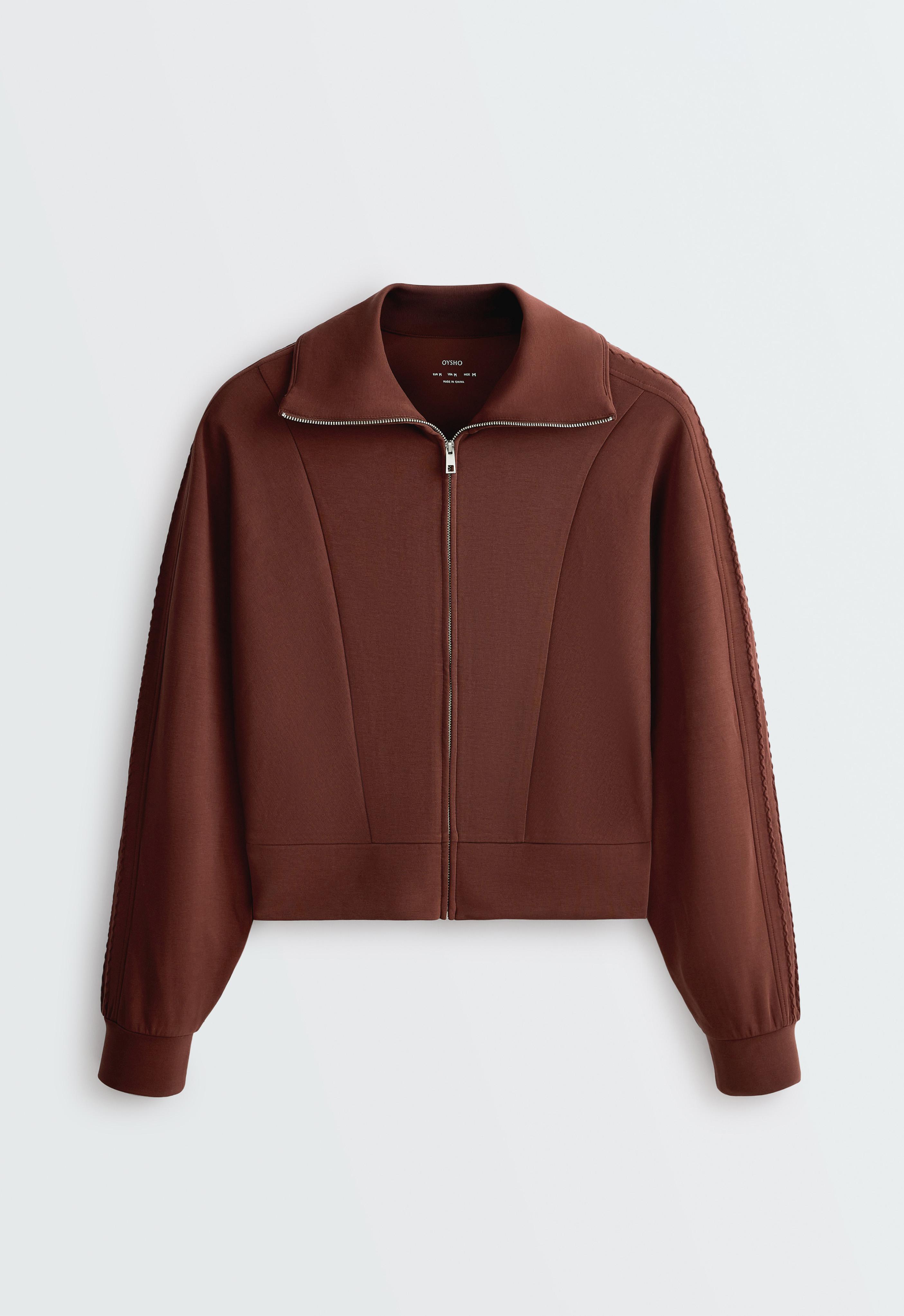 Soft-touch modal bomber jacket — TERRACOTTA