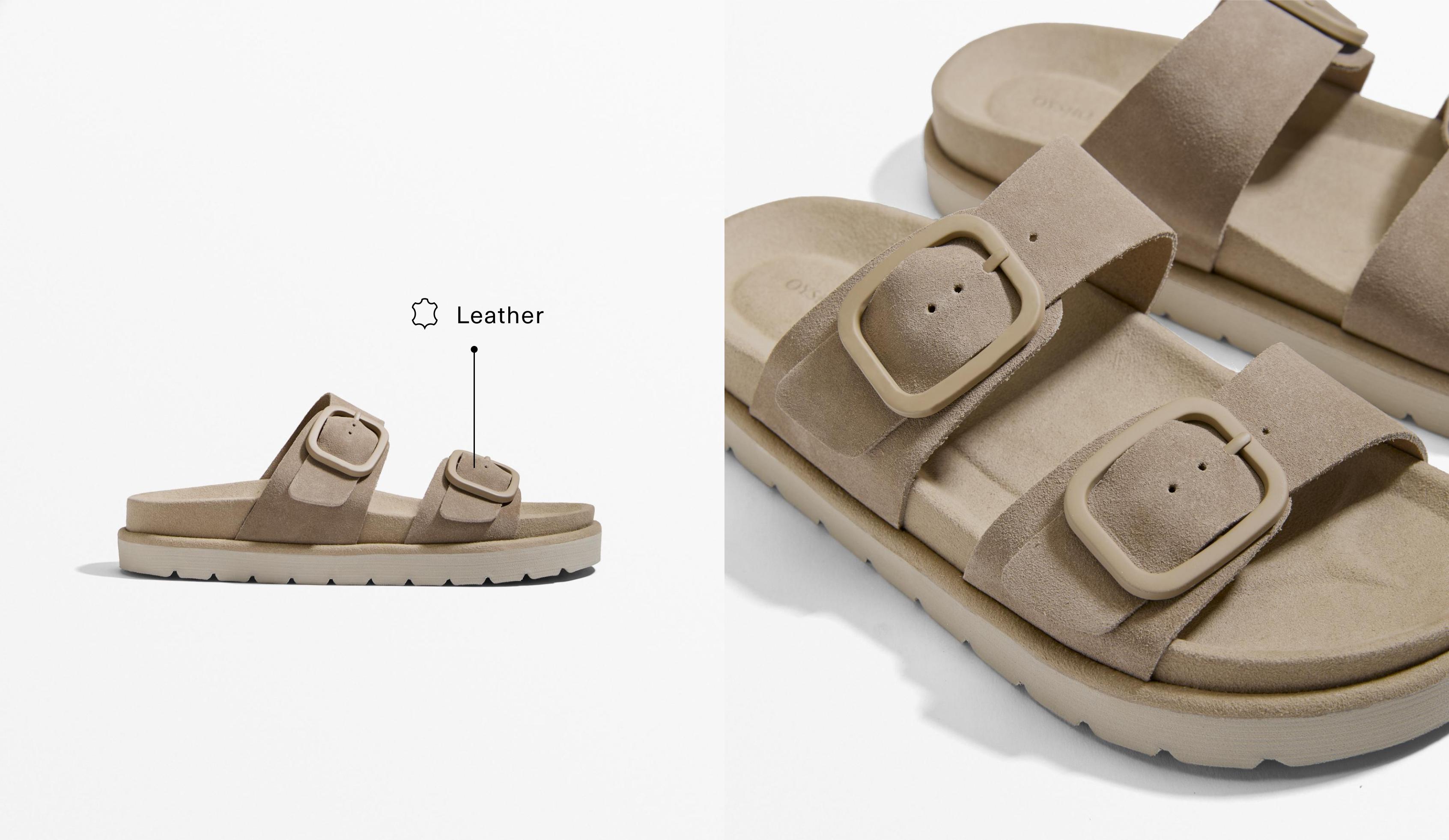 Buckle split-leather platform sandals Buckle split-leather platform sandals