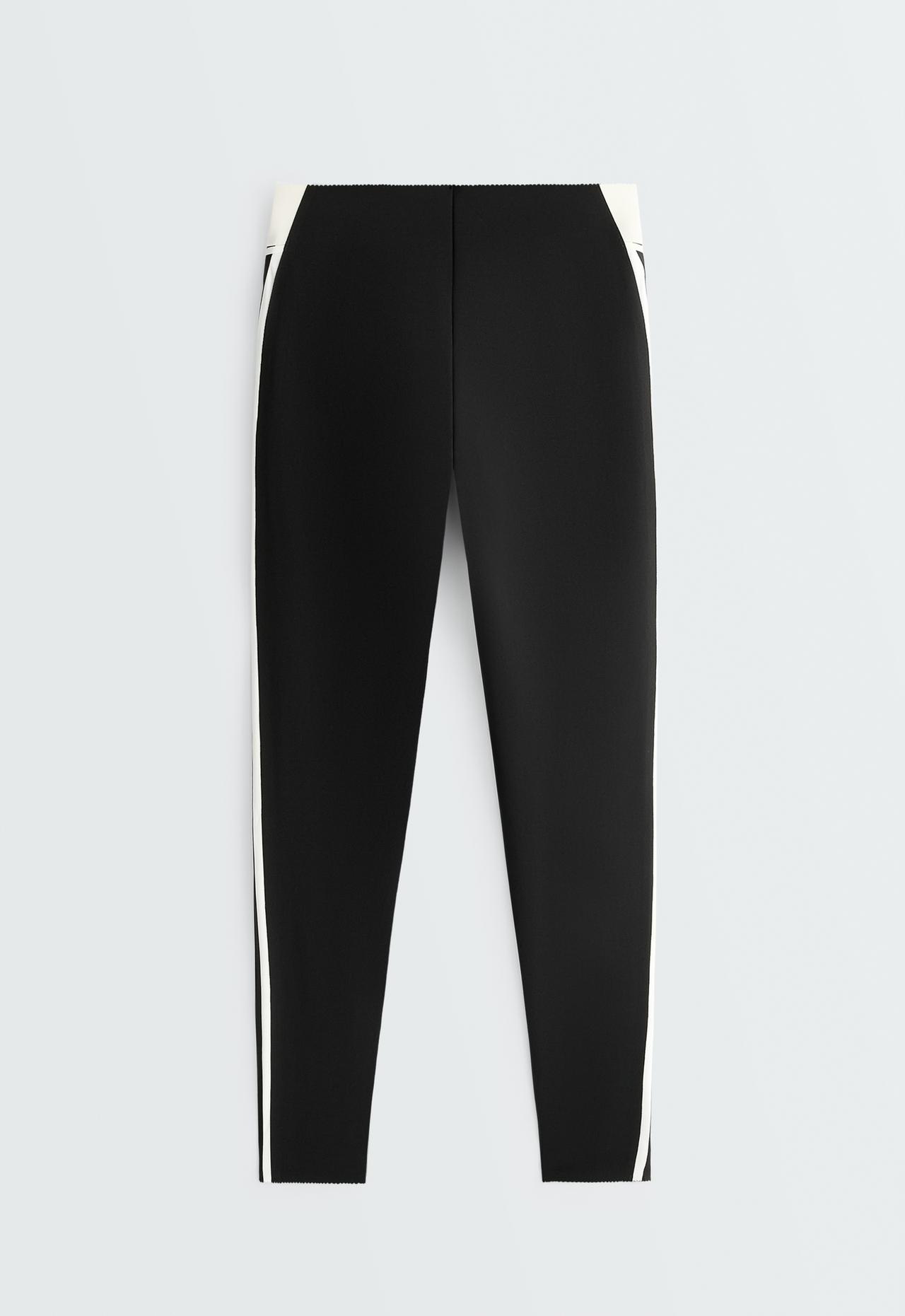 ankle-length High rise Compressive Core control block leggings — BLACK