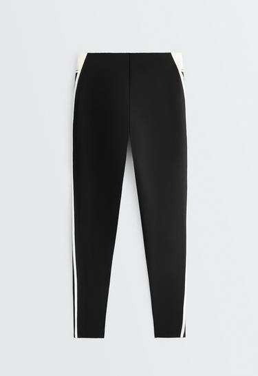 ankle-length High rise Compressive Core control block leggings — BLACK 6