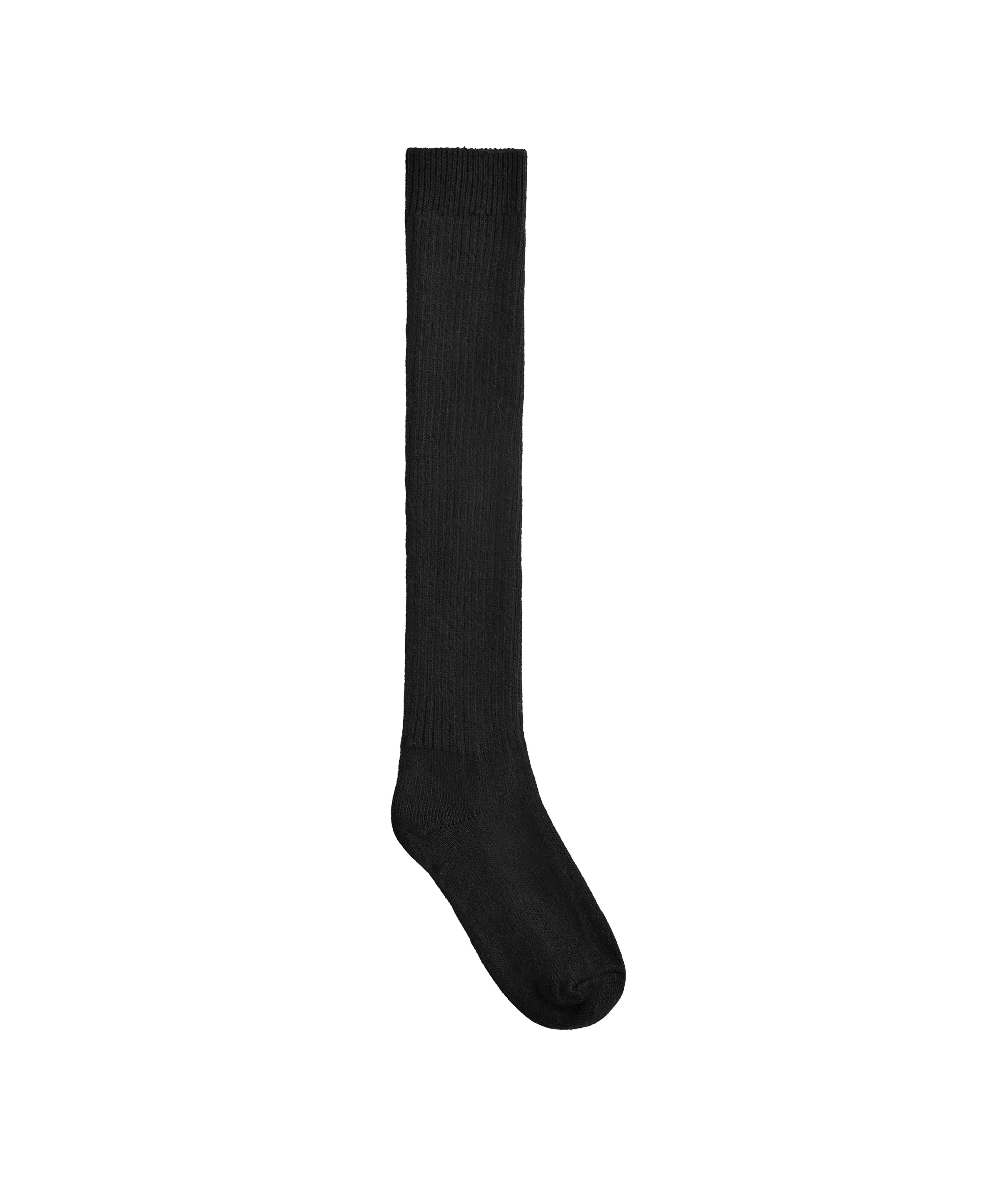 18% cashmere 13% wool long socks — BLACK