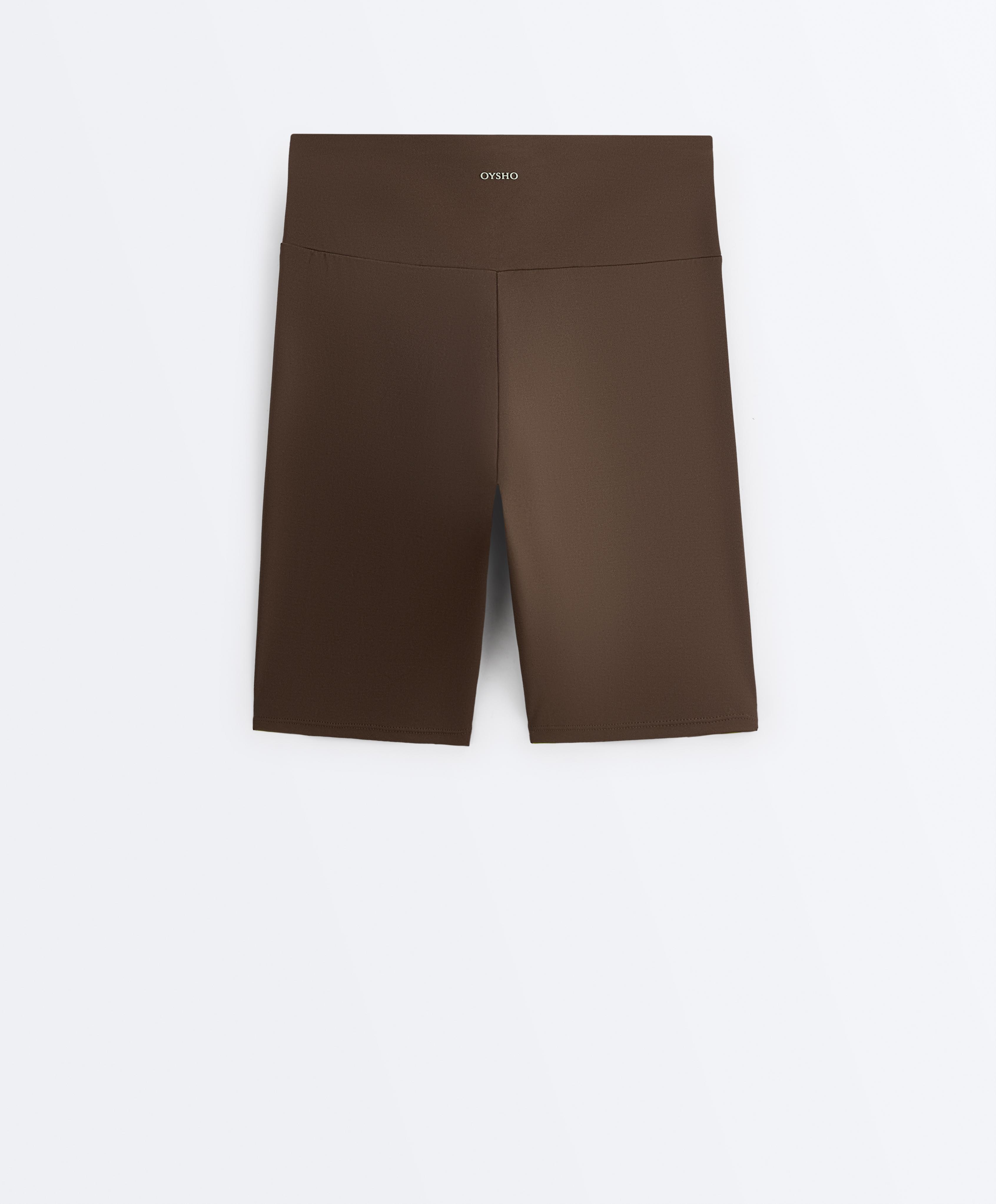 Comfortlux high-rise 20cm biker leggings — DARK BROWN