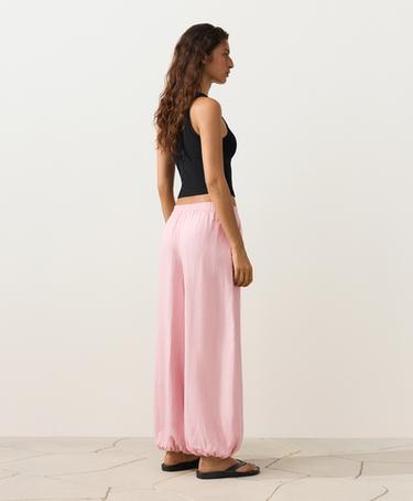 100% linen bloomer trousers — PALE PINK 7
