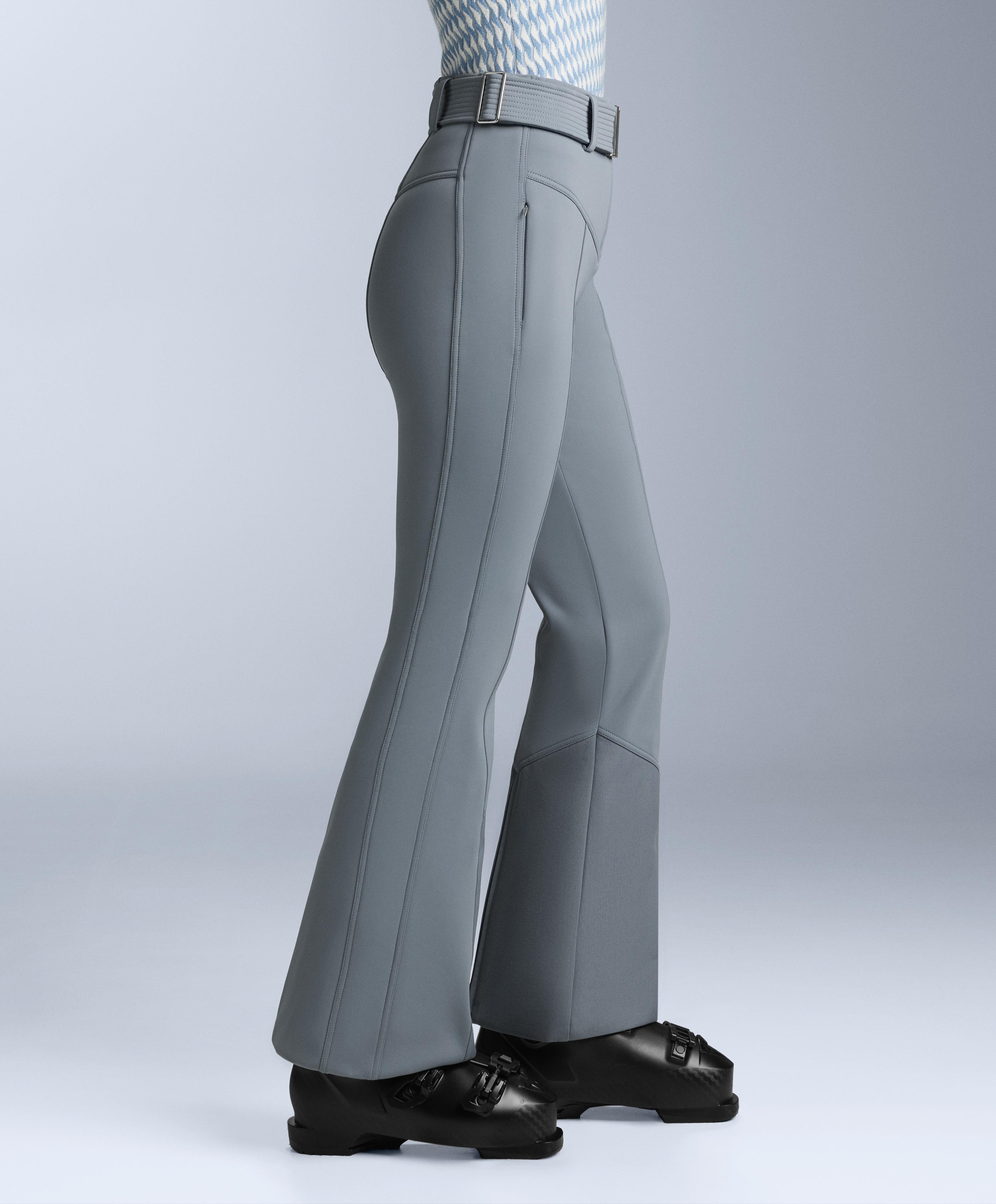 Water-resistant high-rise flare stretch SKI trousers — GREY-BLUE (alternate view)