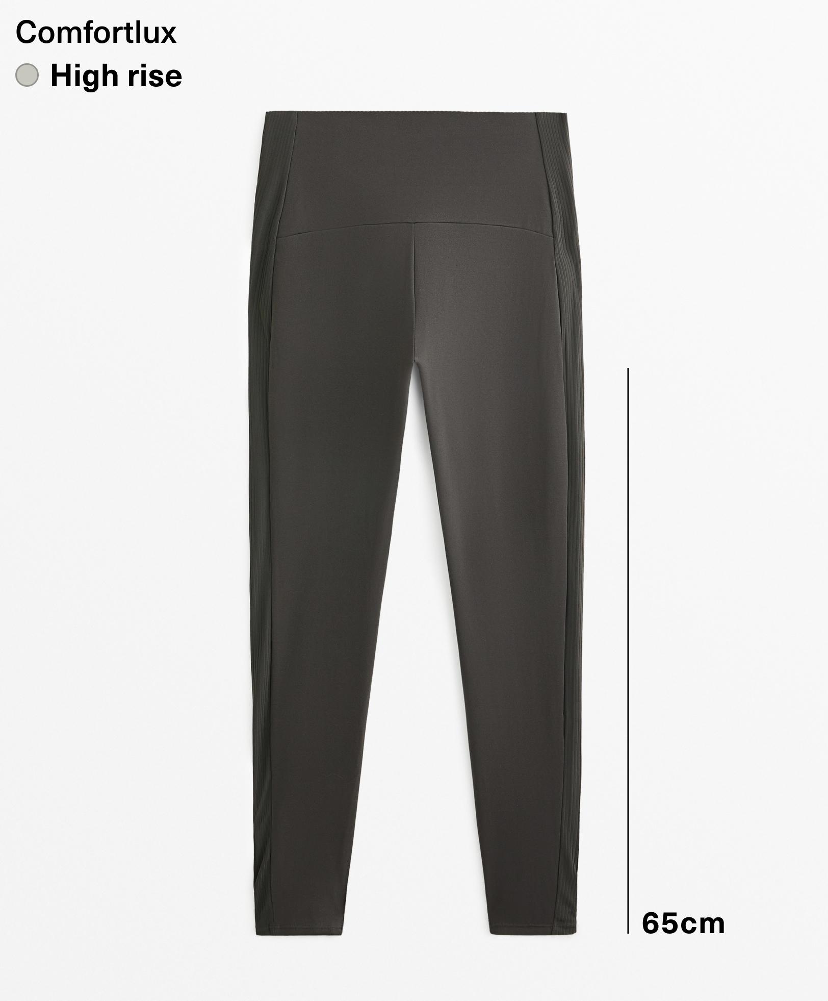 Leggings tobilleros high rise comfortlux rib 65 cm