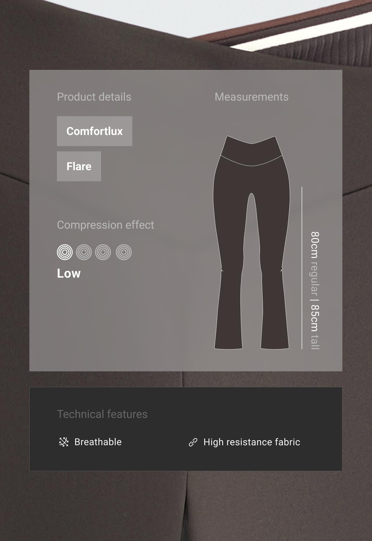Flare Comfortlux V-cut Rib trousers — DARK GREY