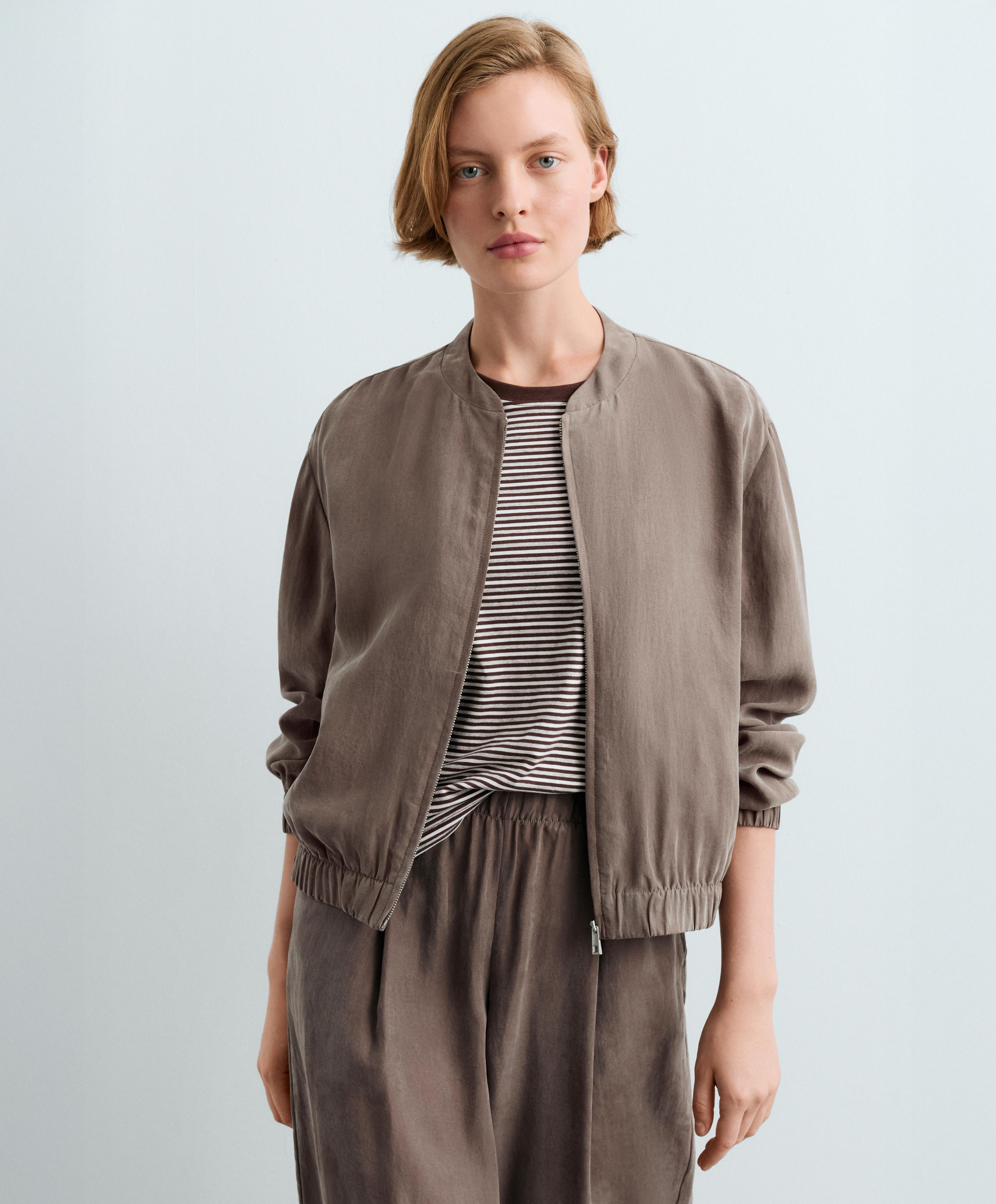 100% lyocell bomber jacket — DARK MINK
